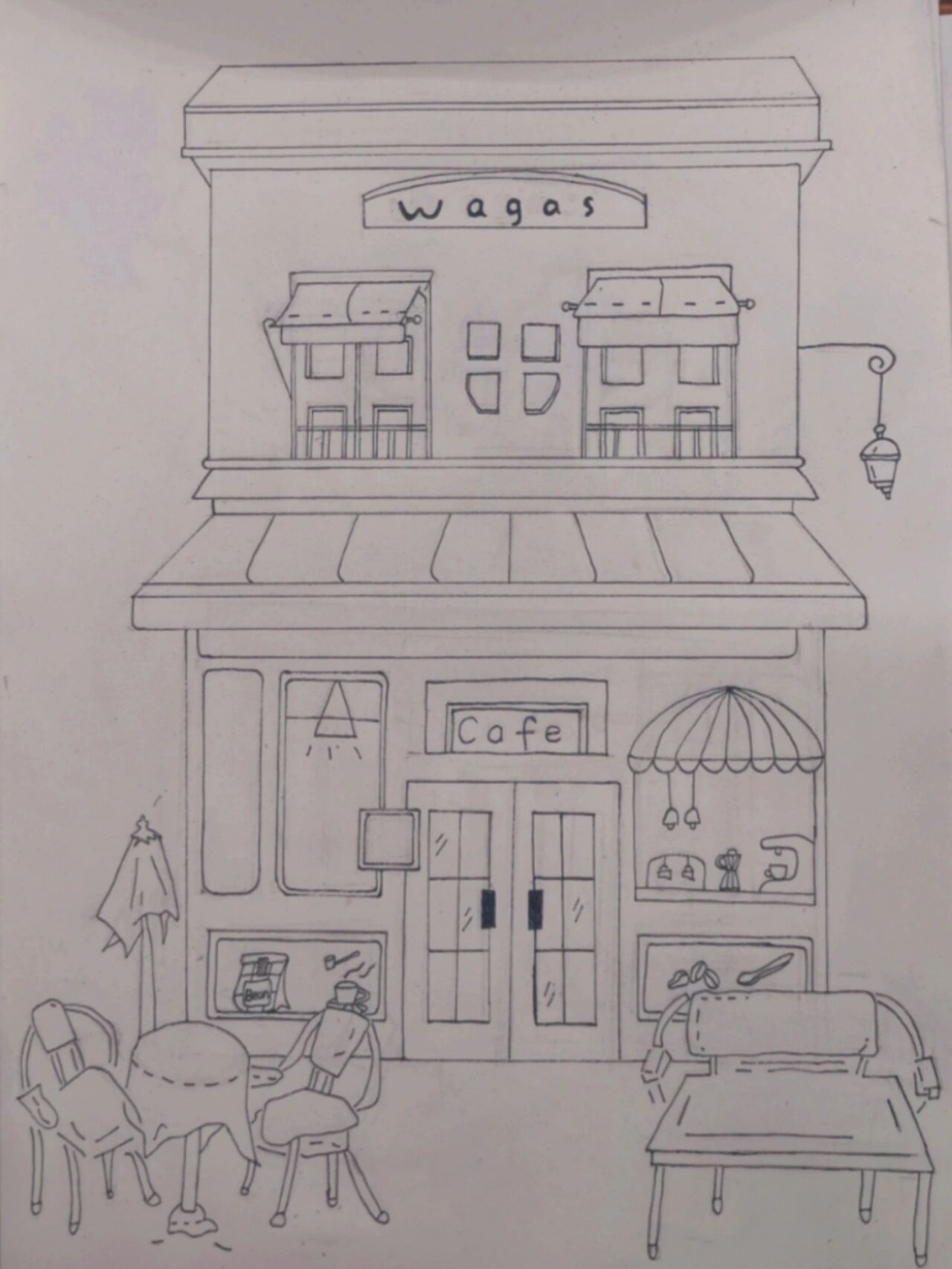 简笔画 咖啡店 餐厅@ig课堂的动态