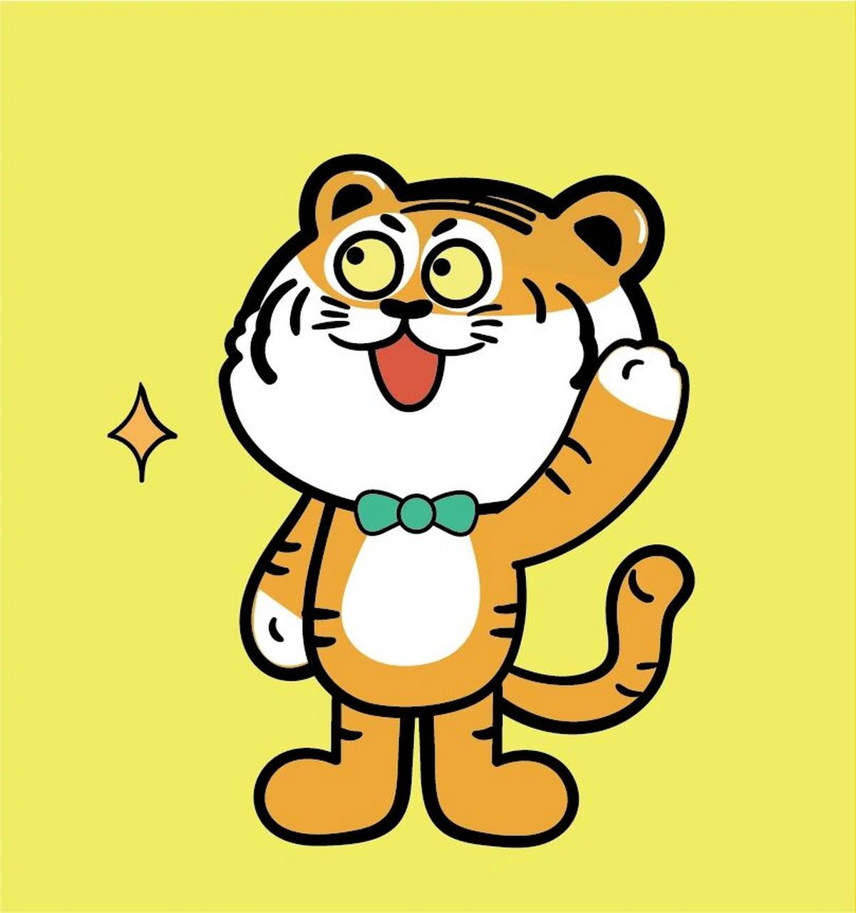 哆啦虎老虎2022虎年大吉大利生肖动物卡通 哆啦虎——微信表情包可