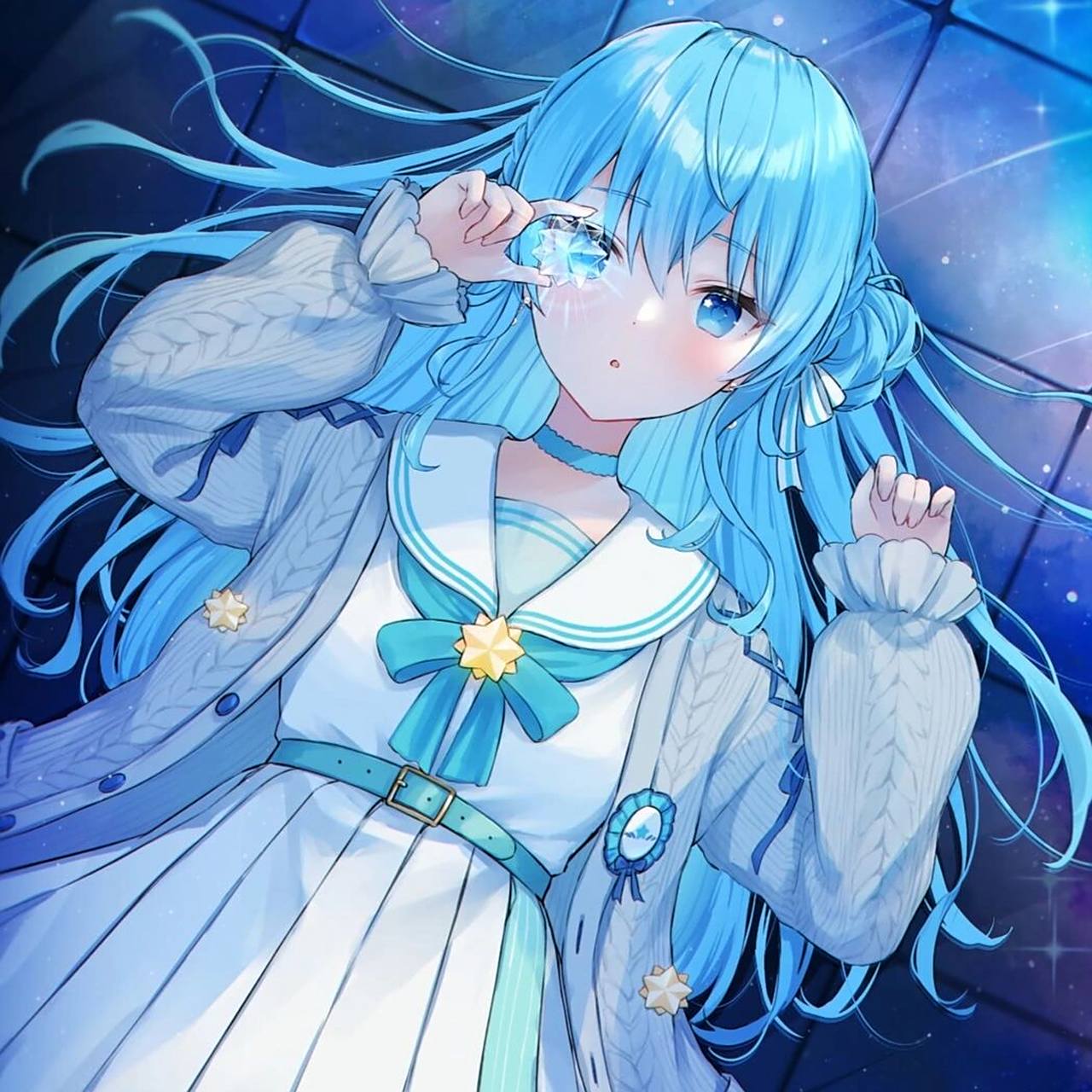 蓝色系动漫头像