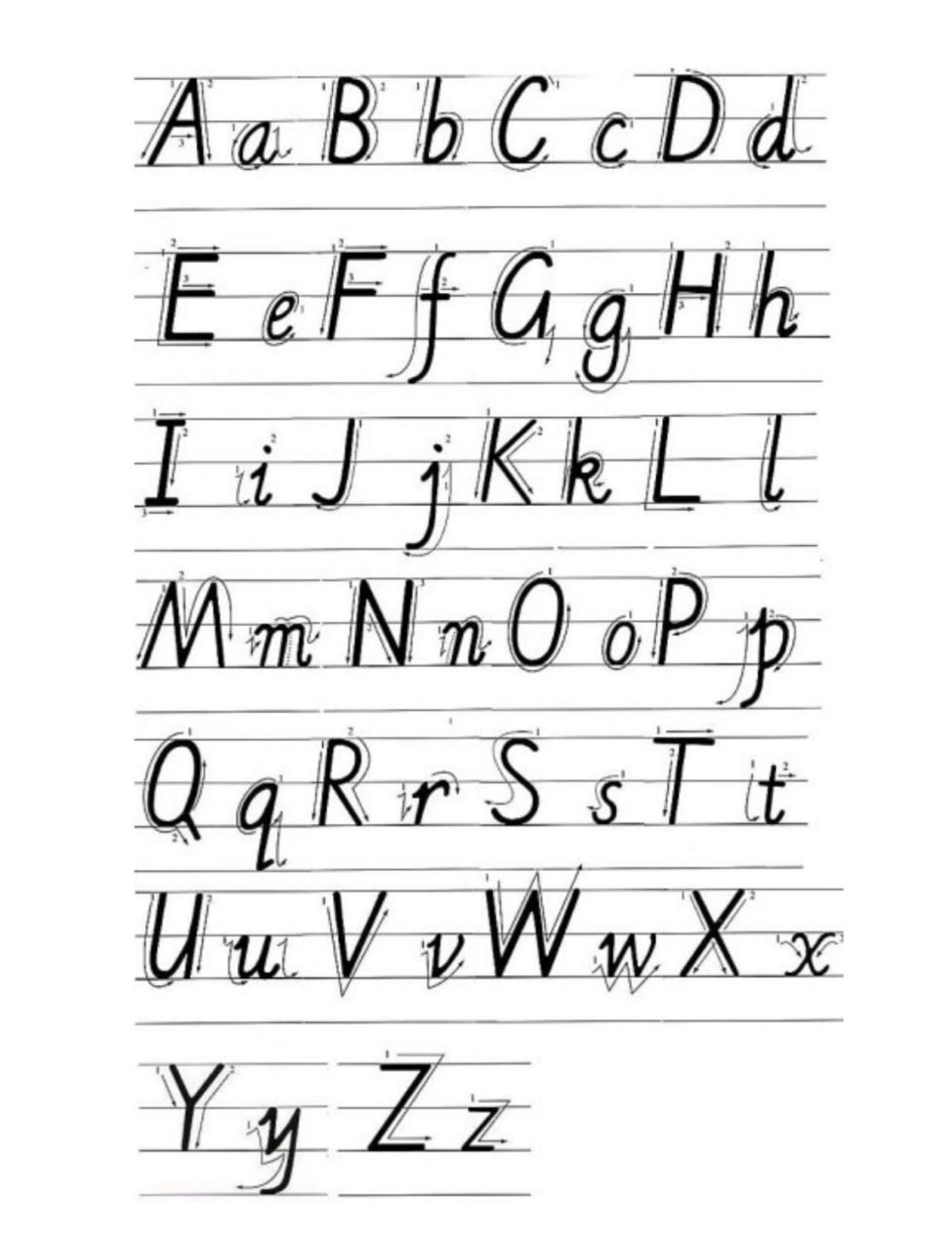 26个英文字母|手写体书写规范 99规范手写体书写模版,建议收藏哦