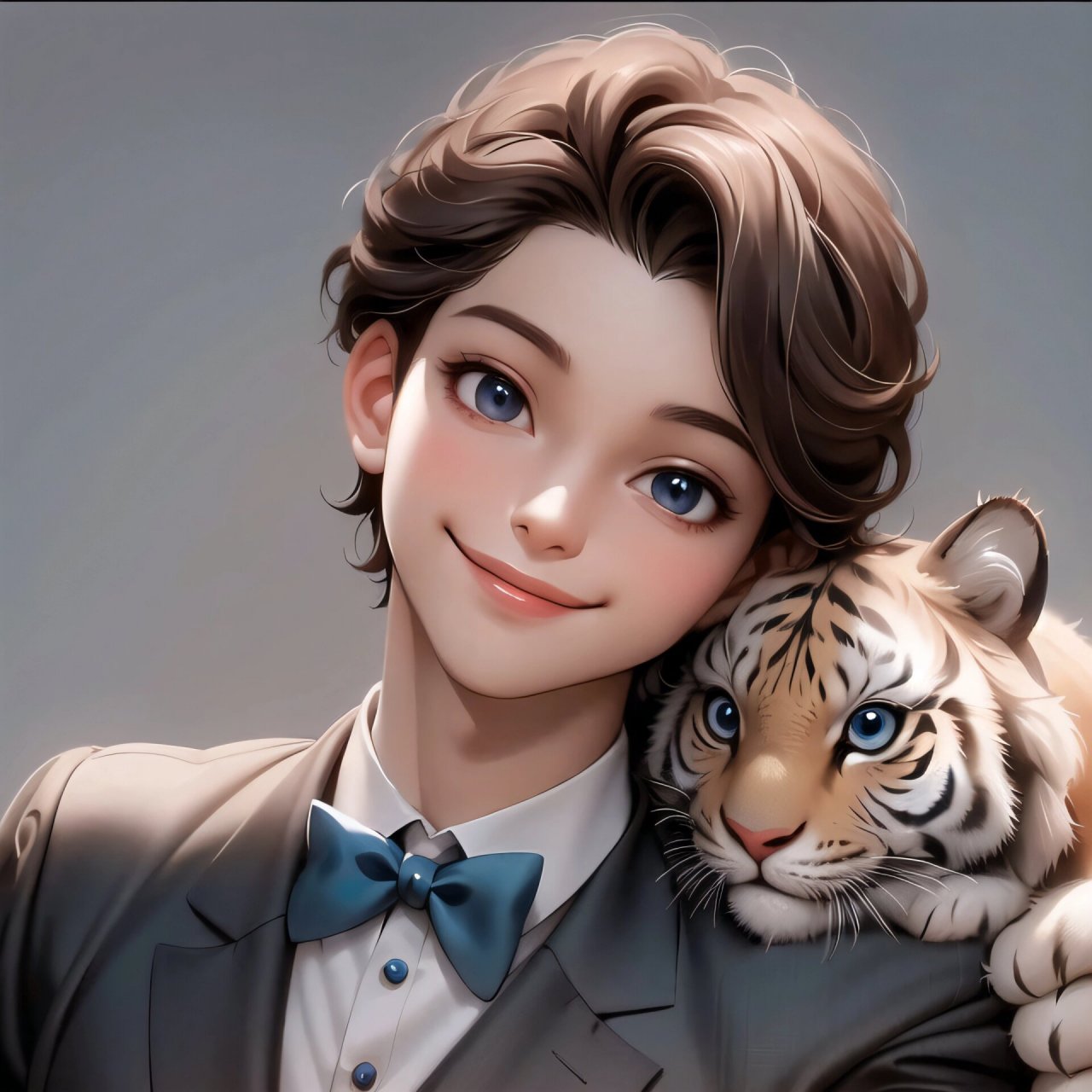 请大数据把这篇推荐给属虎的男生可以当情头 #ai绘画有点东西# #优质