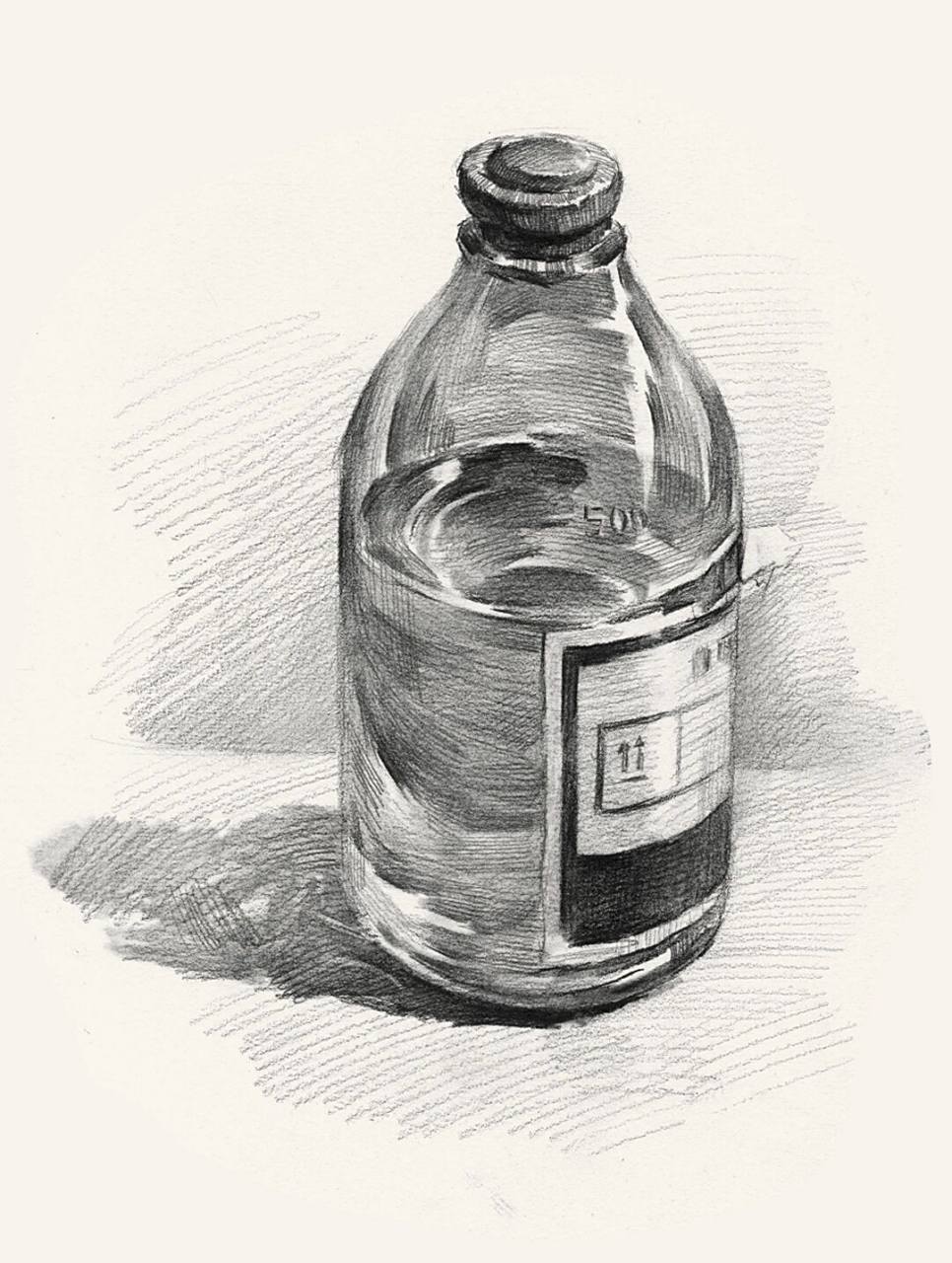 单个素描静物高清临本丨瓶子篇 96关注我,每天都会分享绘画干货!