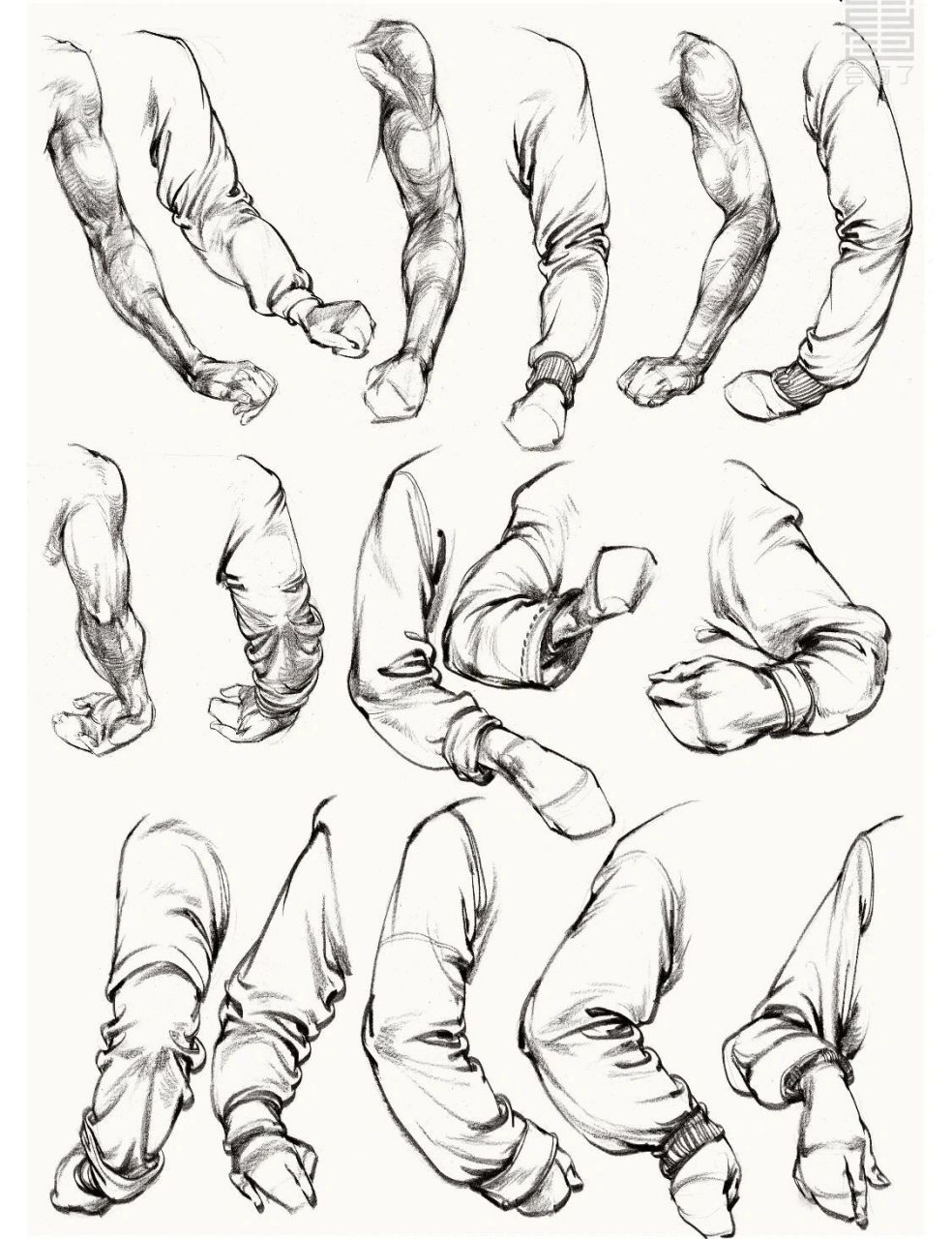 速写手臂衣纹绘画技巧必学系列(联考方向) 希望你可以学会