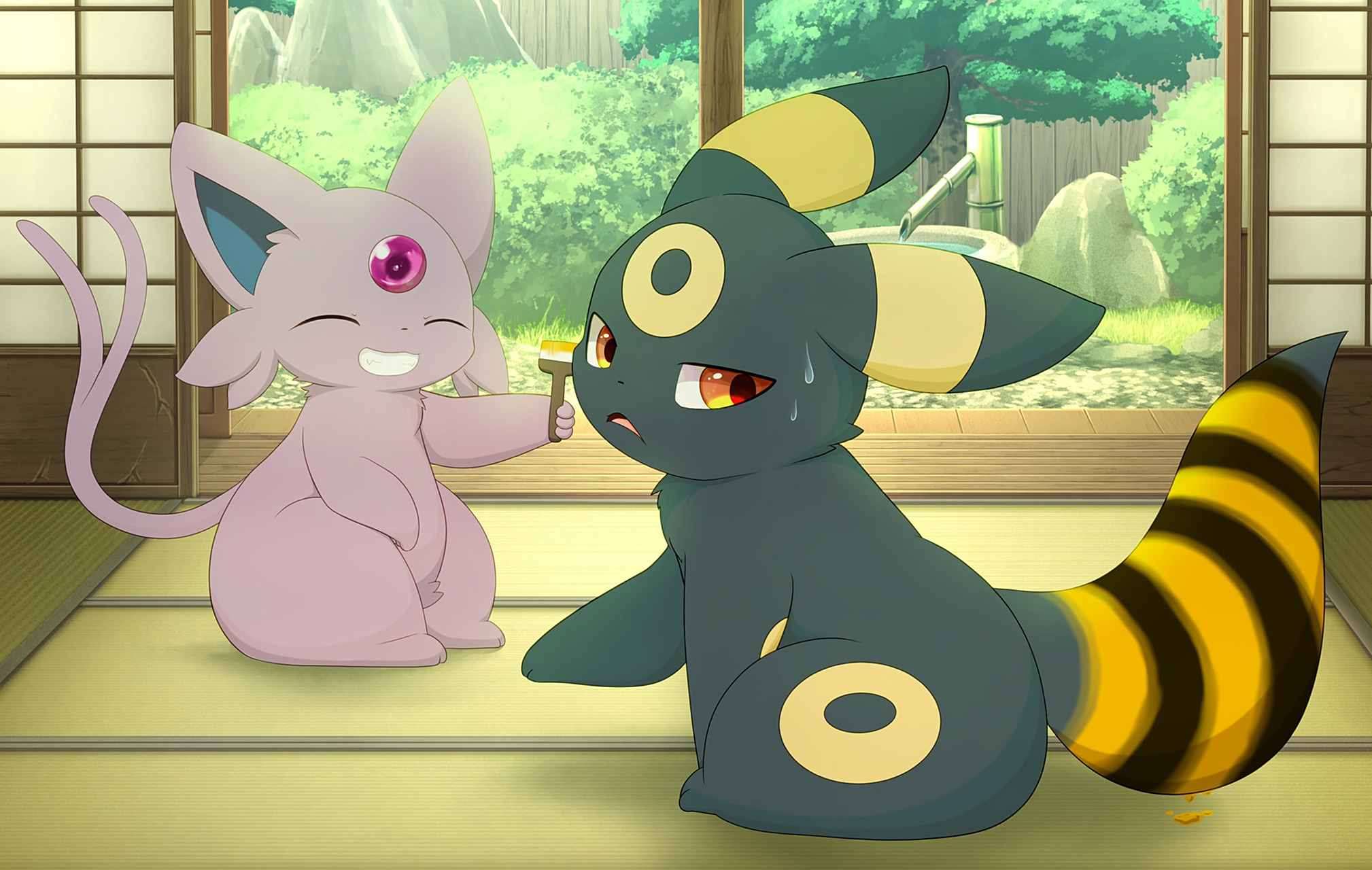 月伊布和太阳伊布 更多宝可梦可爱头像和壁纸,可以翻看主页分享