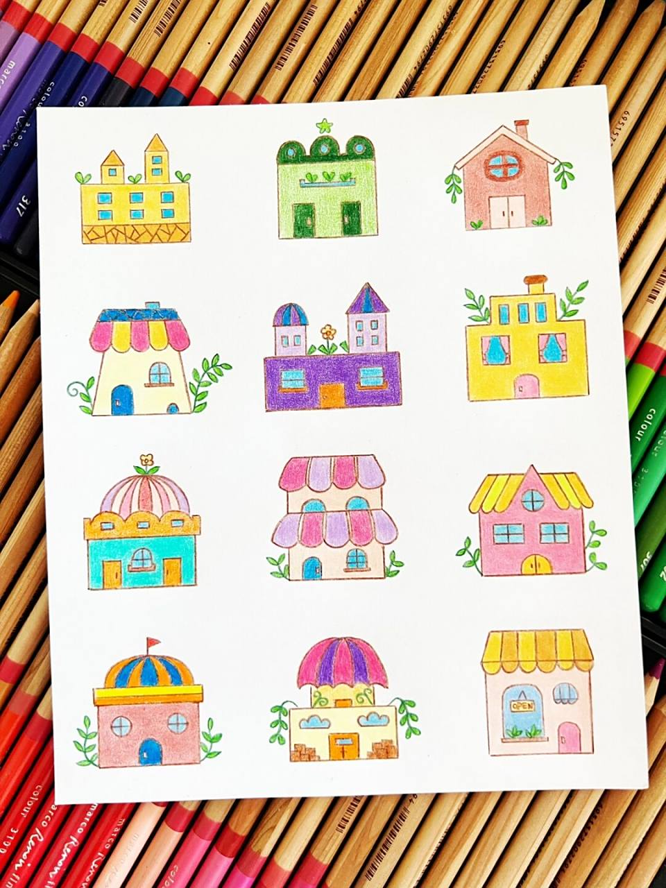 可可爱爱小房子(彩铅画.