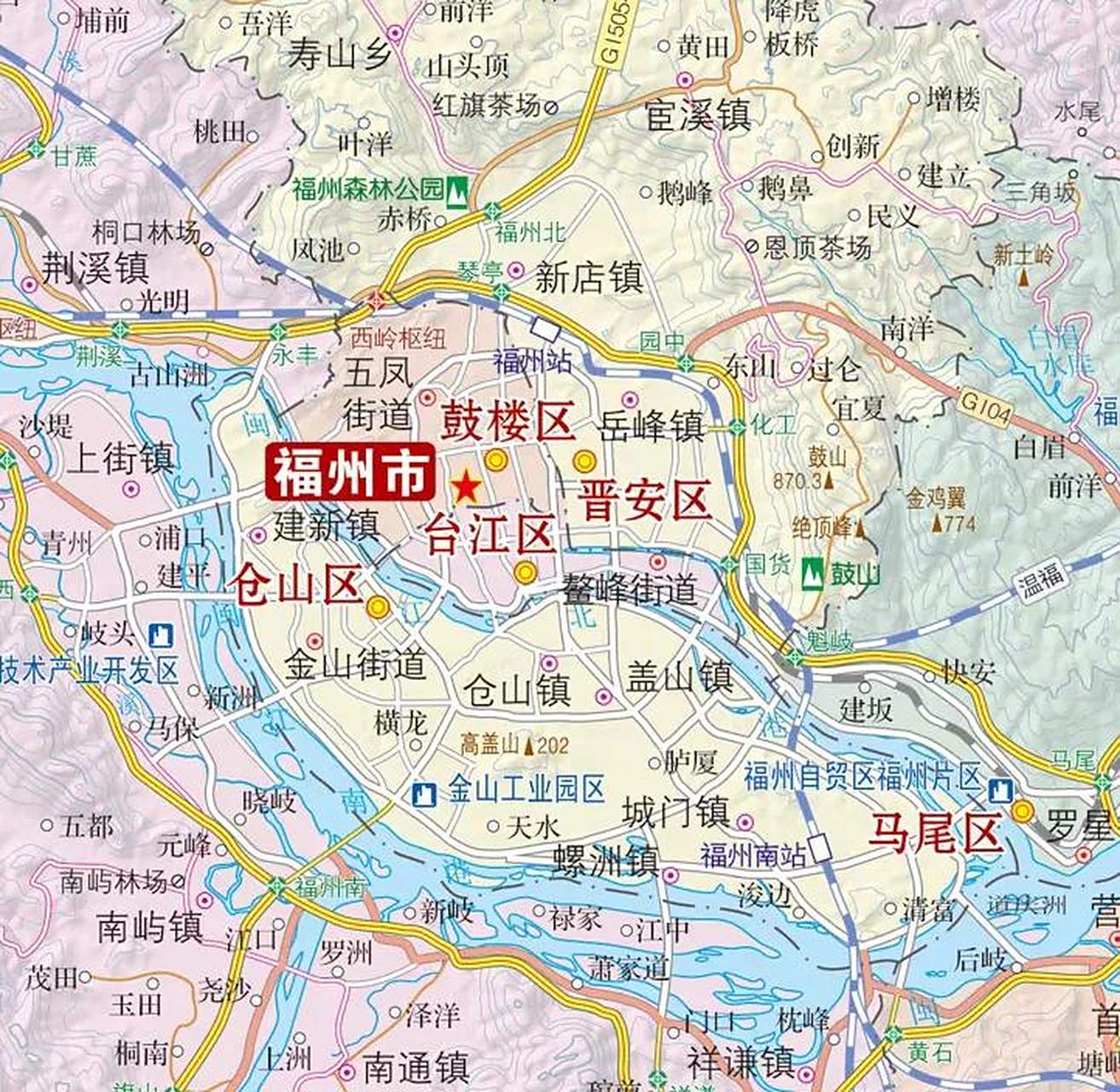 福州市仓山区是一个江心洲,这里四面环江,在闽江北港和闽江南港之间