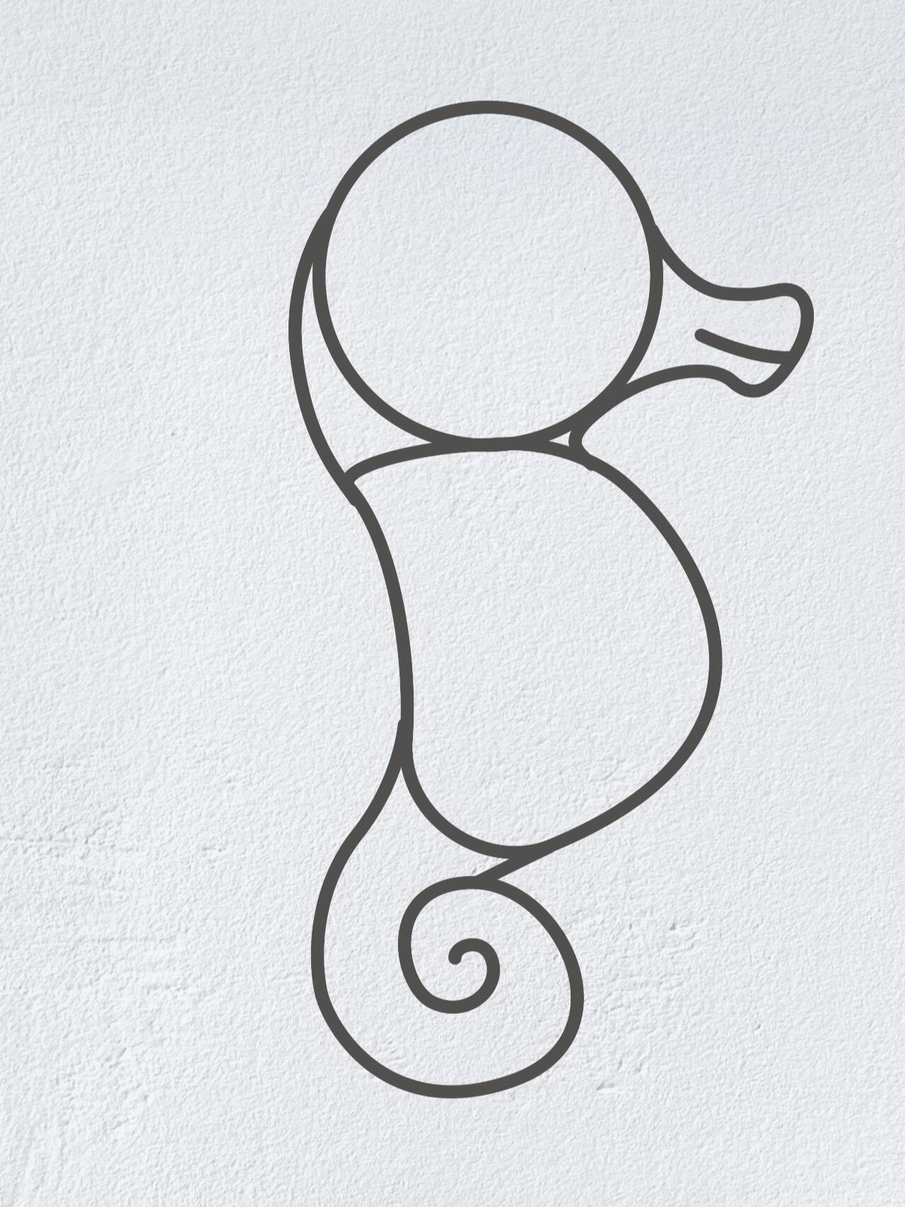 动物简笔画之可爱的小海马
