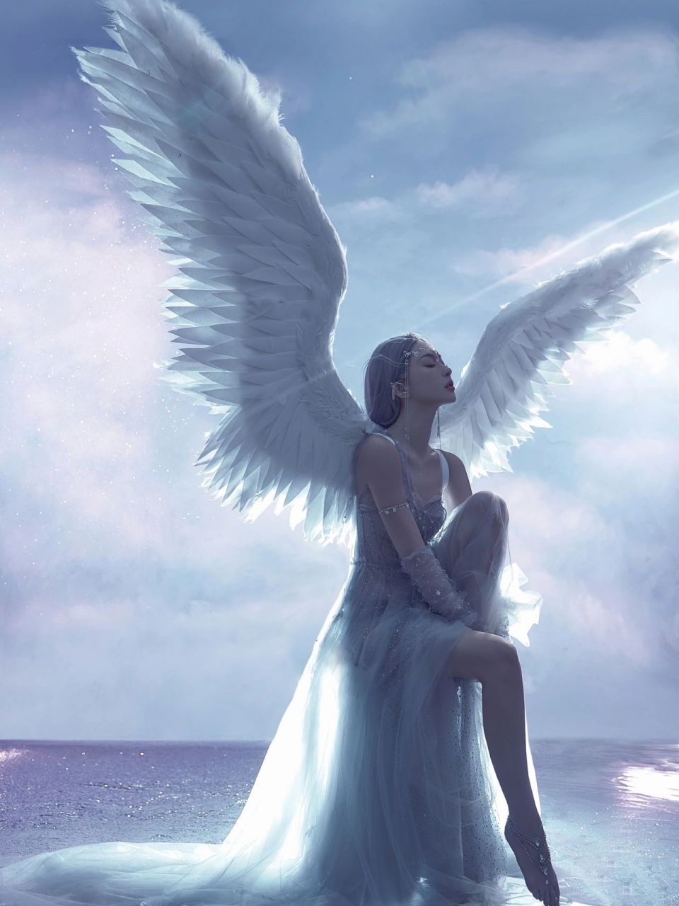 磅礴大气的天使翅膀写真7815精灵女神 l383936383035