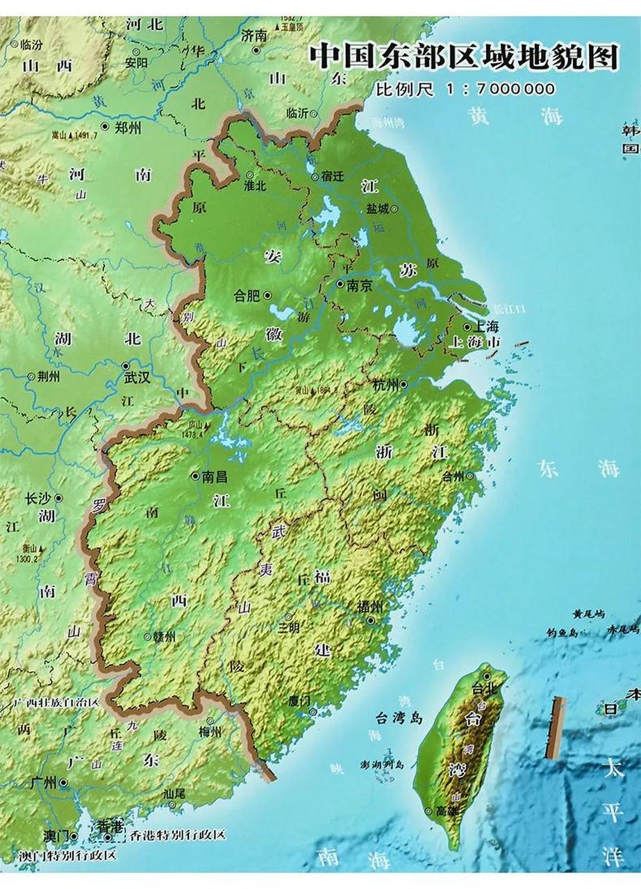 中国东部区域通常是指华东六省一市,包括江浙沪皖闽台赣.