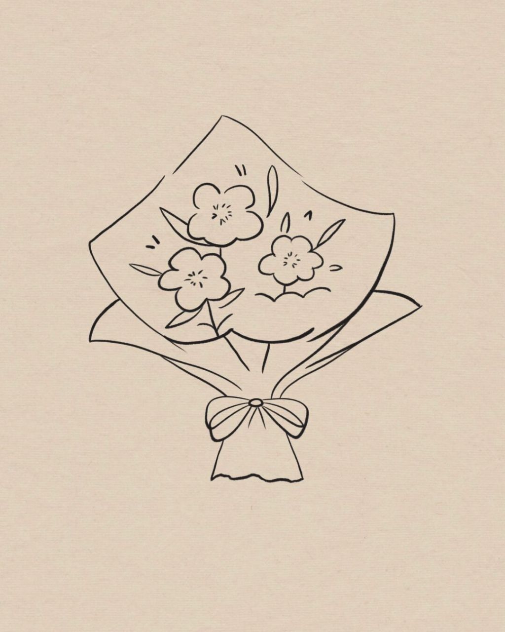 一束花的简笔画玫瑰花图片