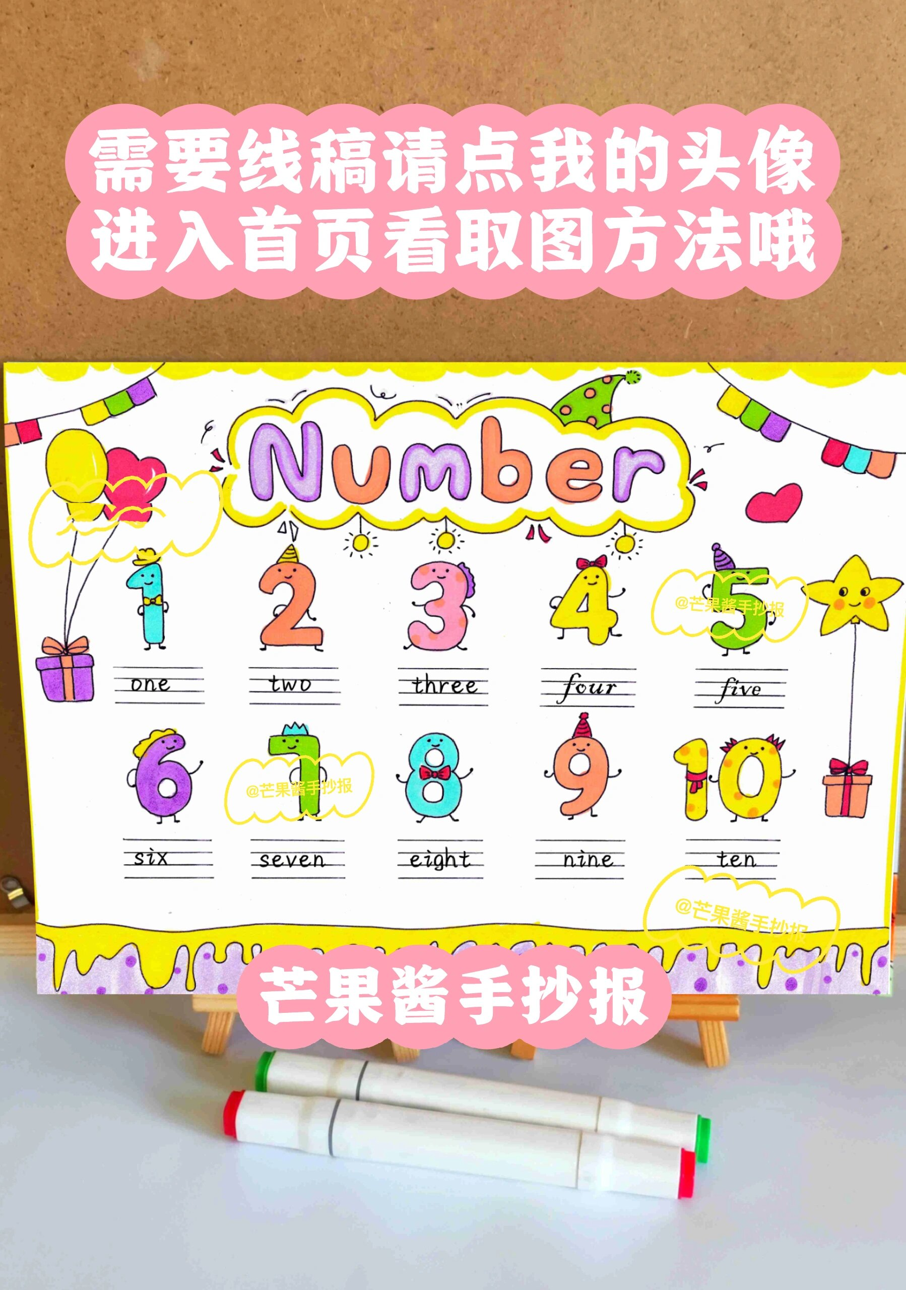 英语英文数字number手抄报122