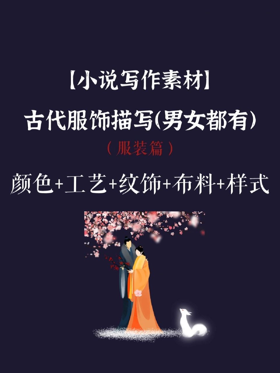 古言小說男女服飾描寫(服裝篇)