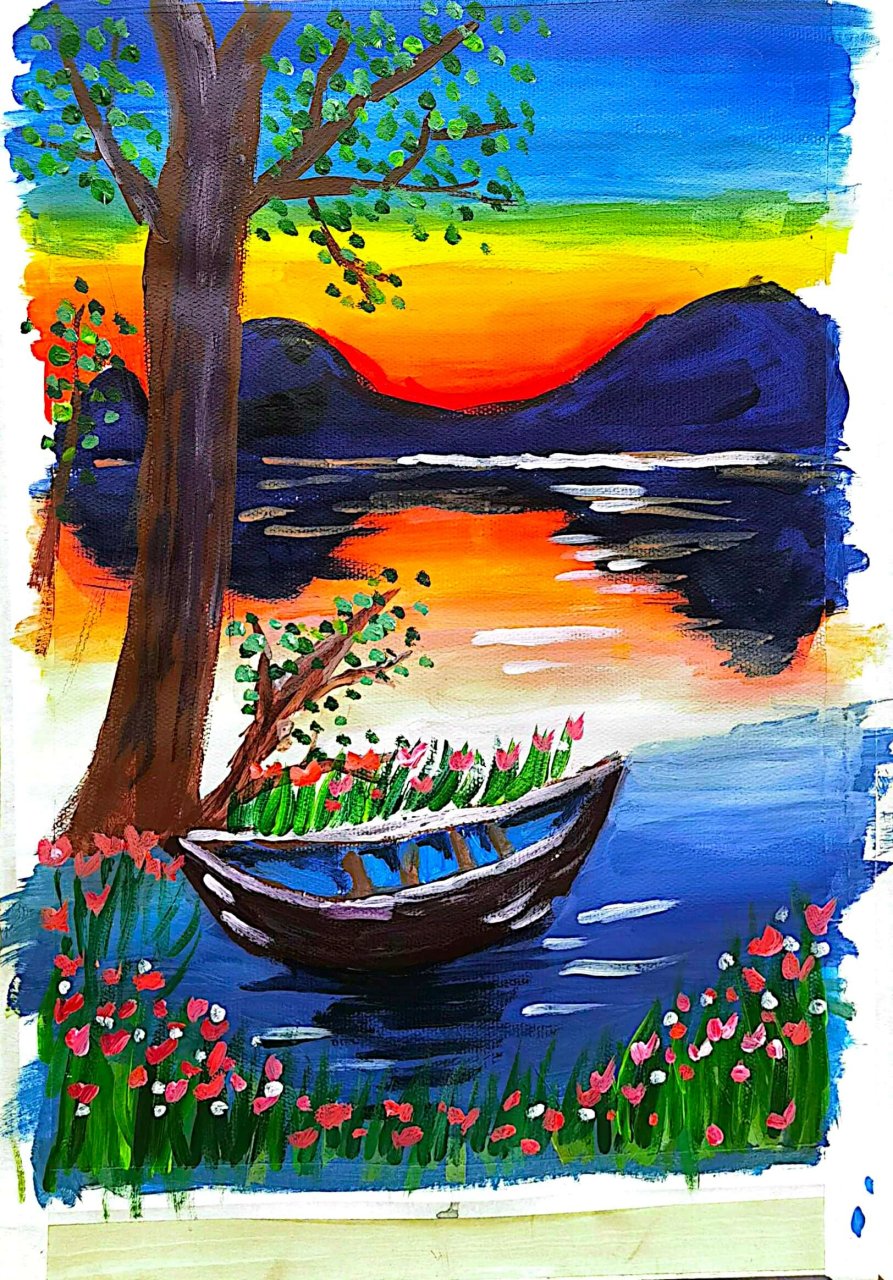 三年级儿童创意水粉画 三年级以上,需要老师辅导 两节课完成