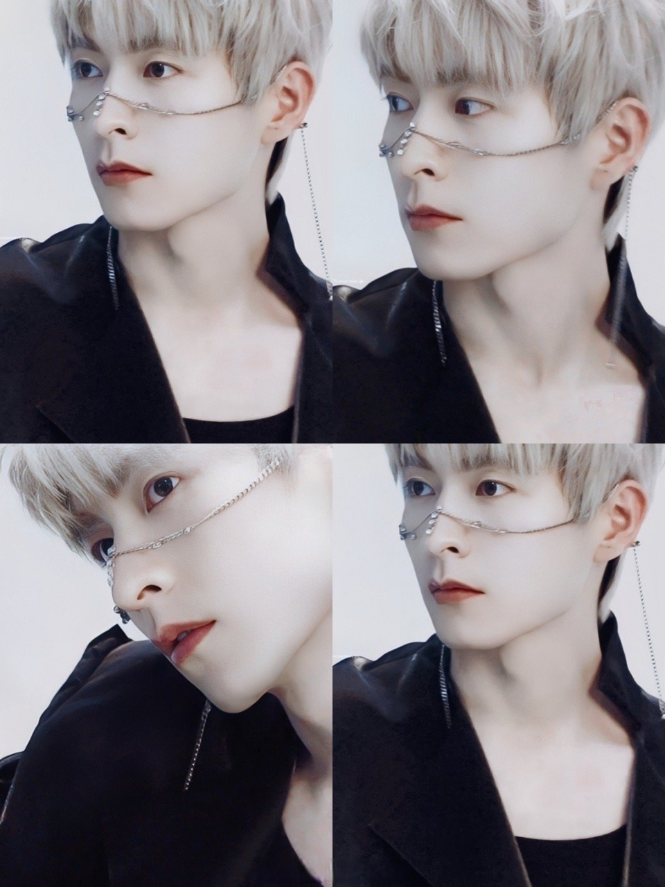 文韬银发脸链造型#没有人会不爱帅哥吧,银发造型气质狠狠拿捏住了呀