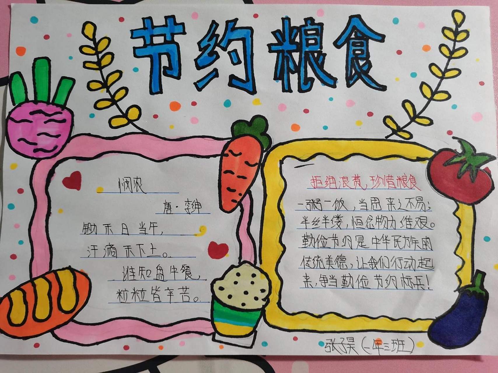 制止餐饮浪费手抄报