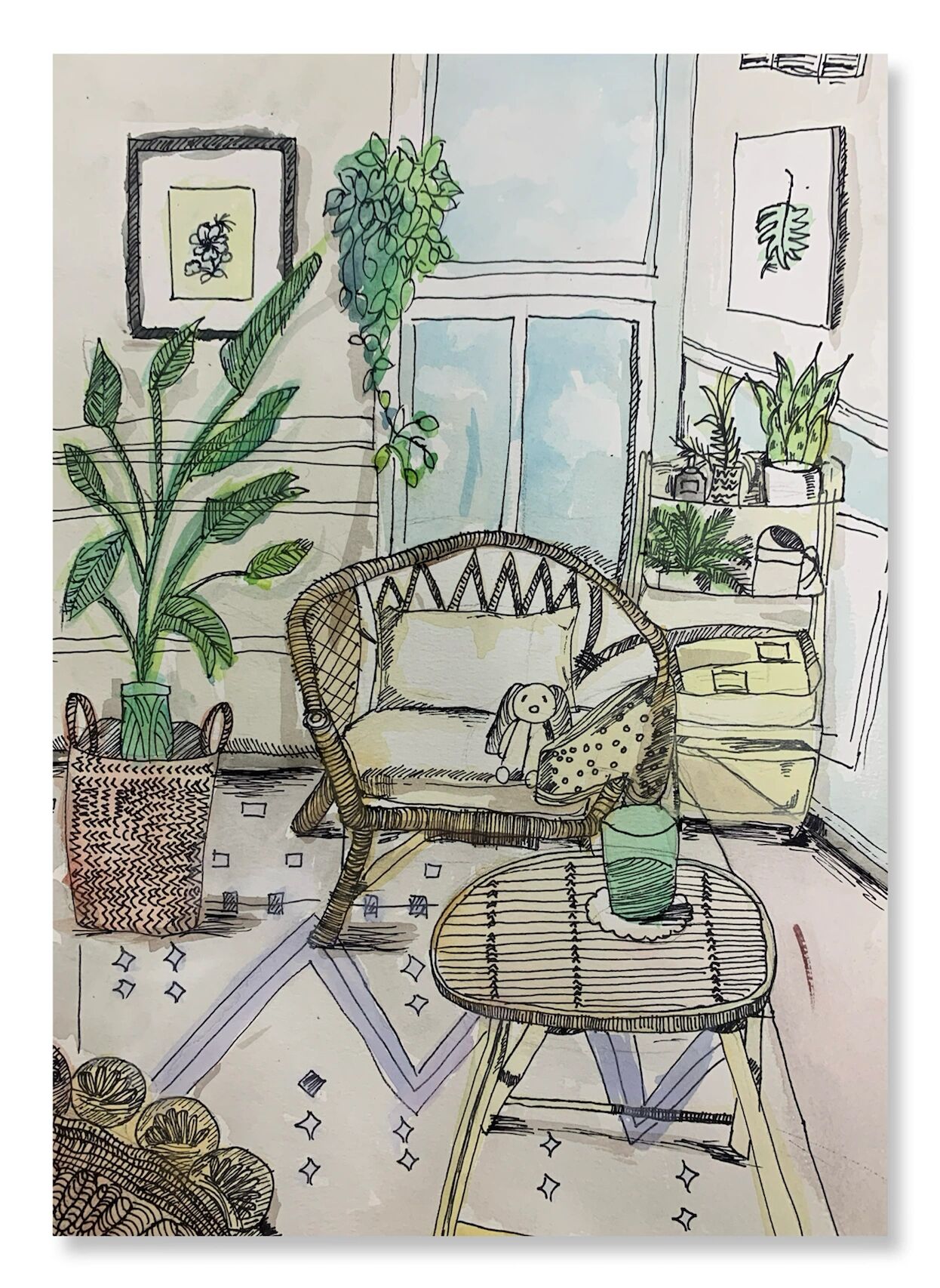 创意美术 绘画 《室内一角》三年级9岁以上