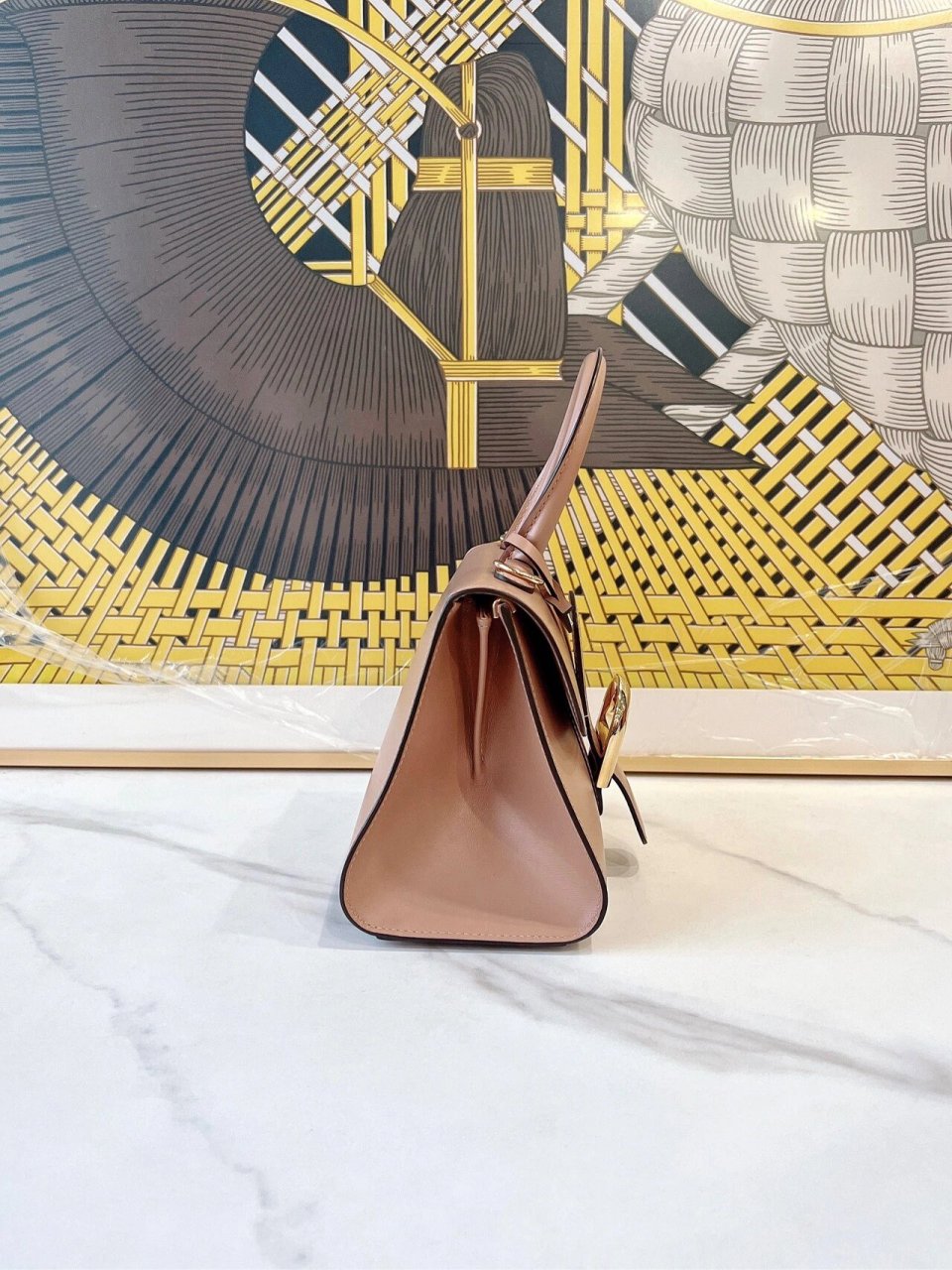 delvaux 德尔沃手提单肩包奶茶色 99新78delvaux 德尔沃 brilliant