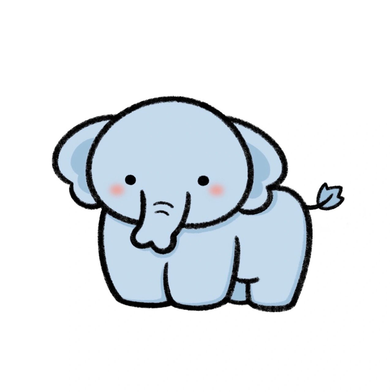 手残党学简笔画附教程7315小象简单画法 今天来画一个小象哟,很