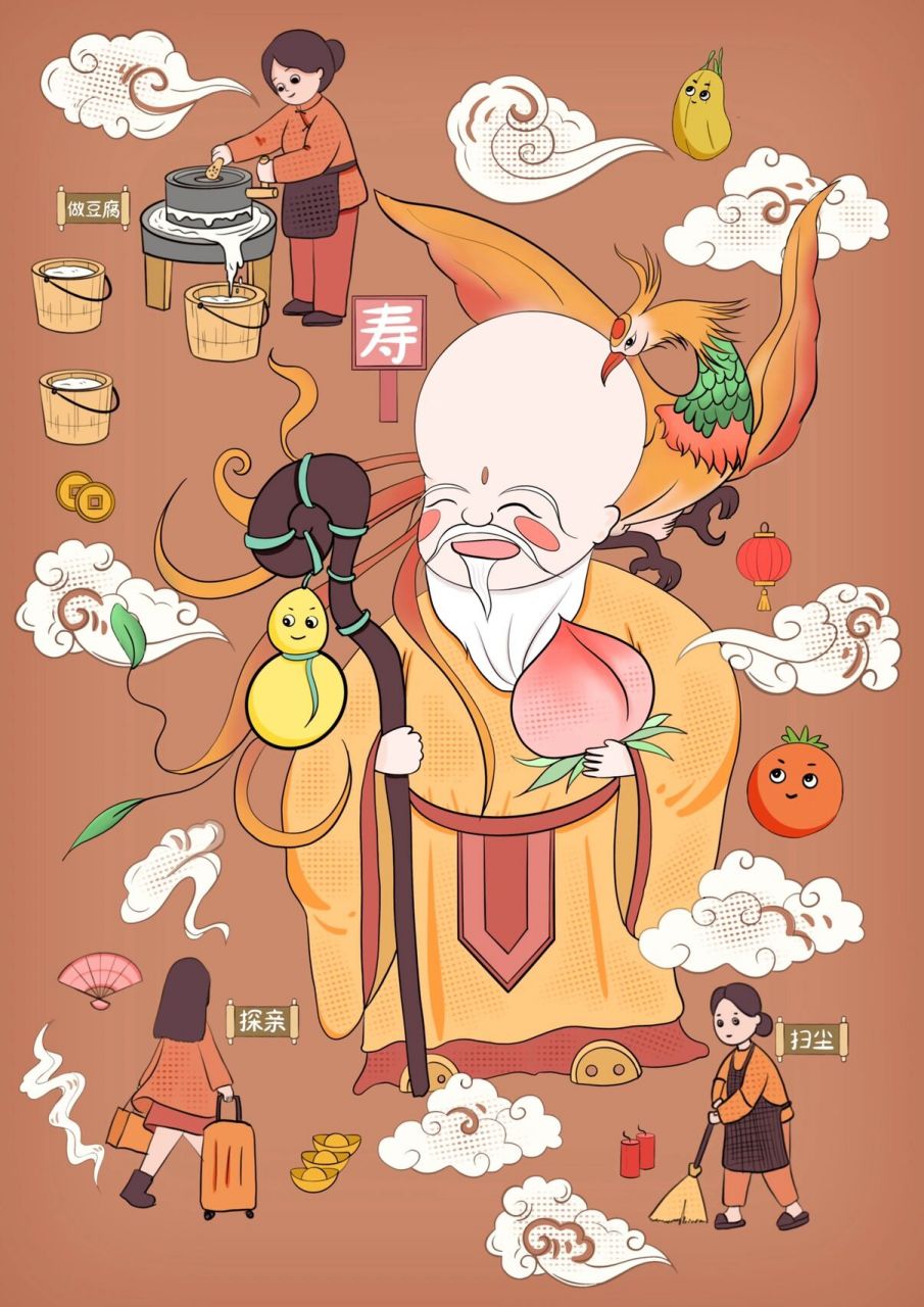 福禄寿-插画设计