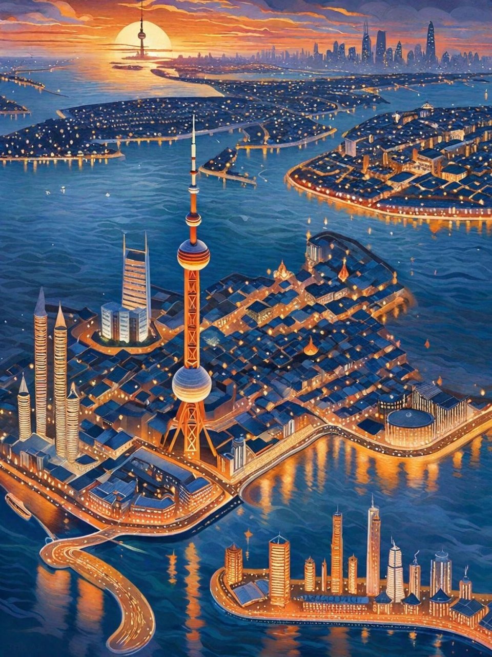 关于上海的绘画作品 上海外滩·城市印象92 逛一逛繁华的魔都96