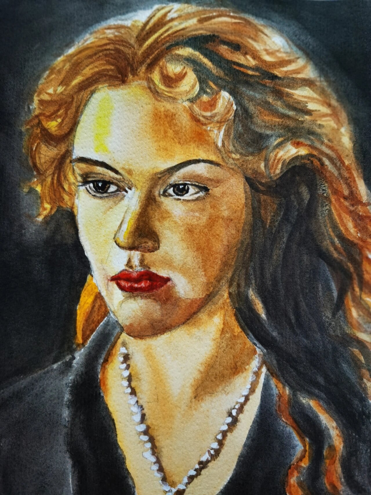 水彩人物:泰坦尼克号的露丝