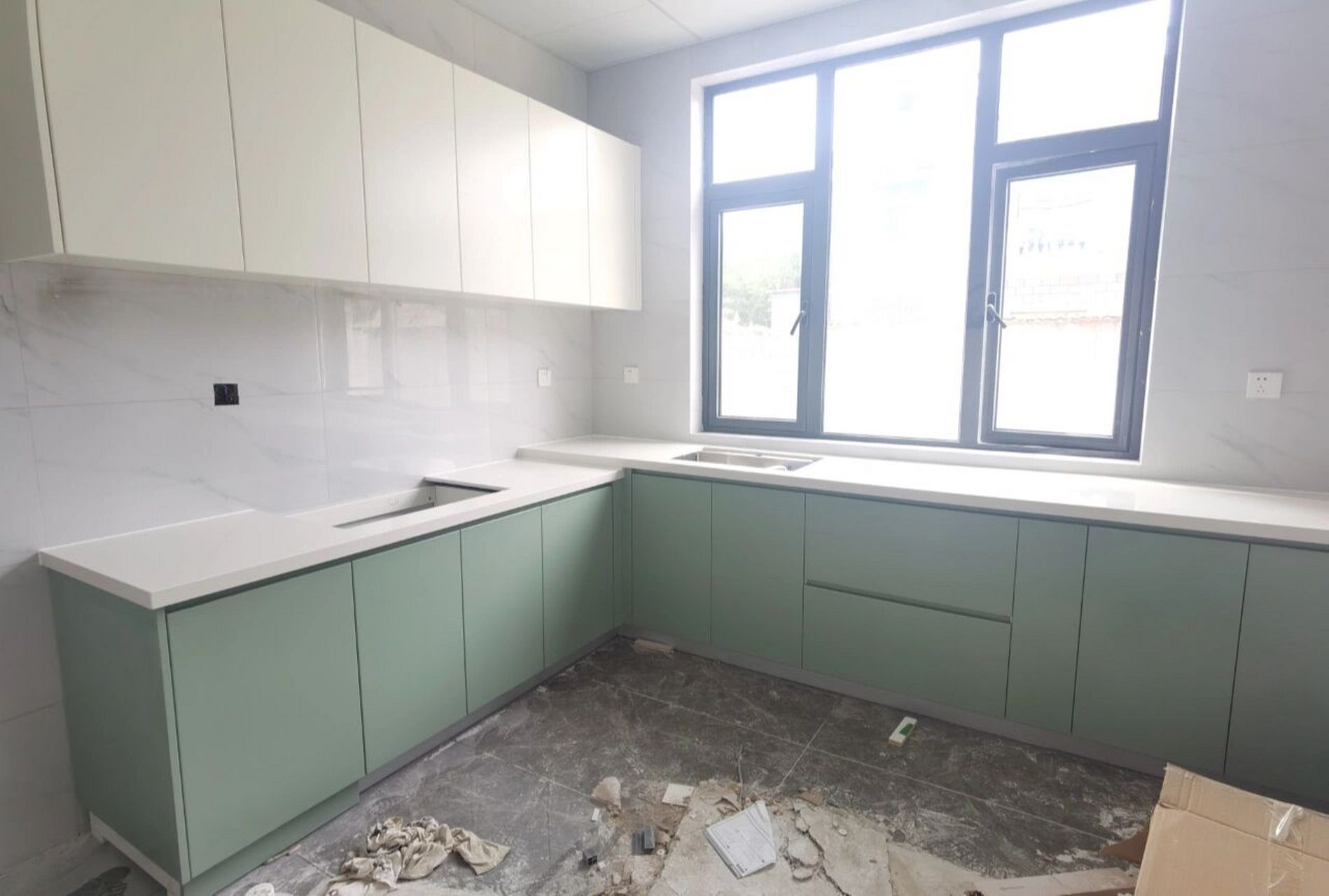 【农村自建房】厨房篇,全部暗拉手 农村造房子就是这样,厨房大的出奇