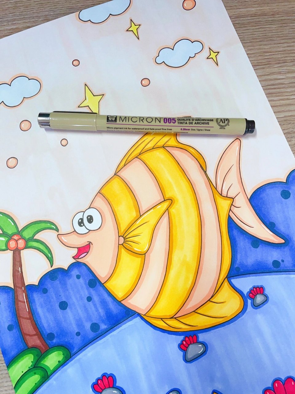 儿童画|海洋生物主题|热带鱼 - 种自己的花 爱自己的宇宙 - 96工具