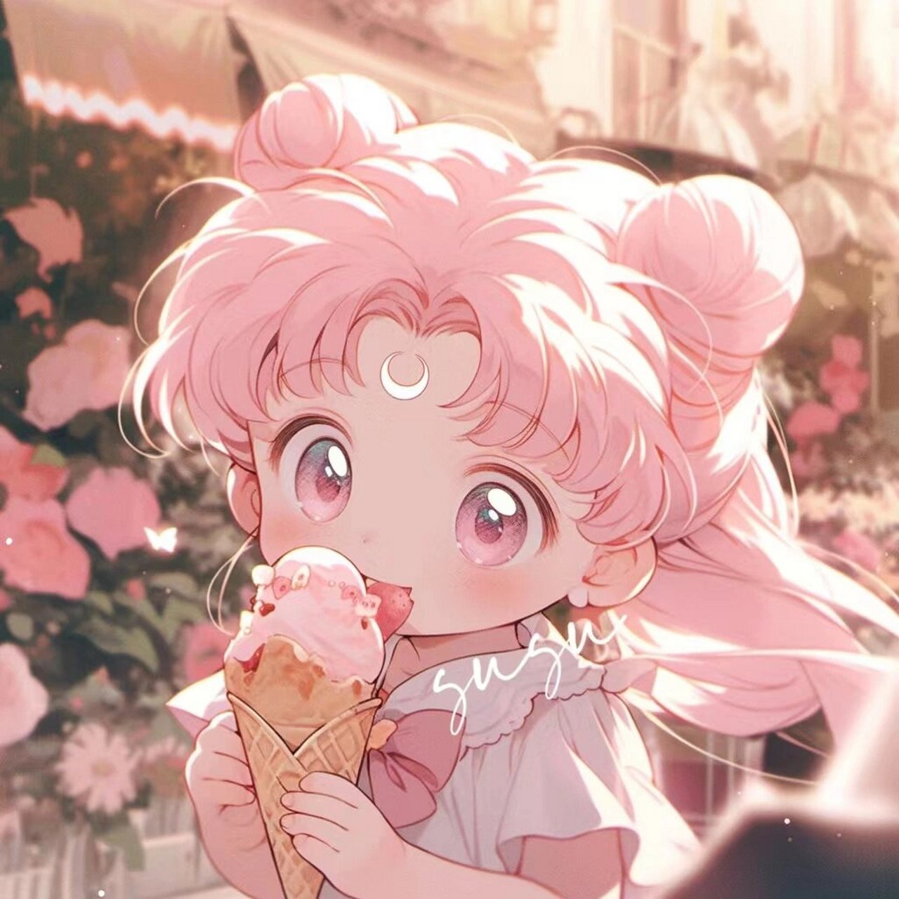 治愈系列丨又粉又可爱的女生头像 粉粉嫩嫩的女生头像吃这冰淇淋,太