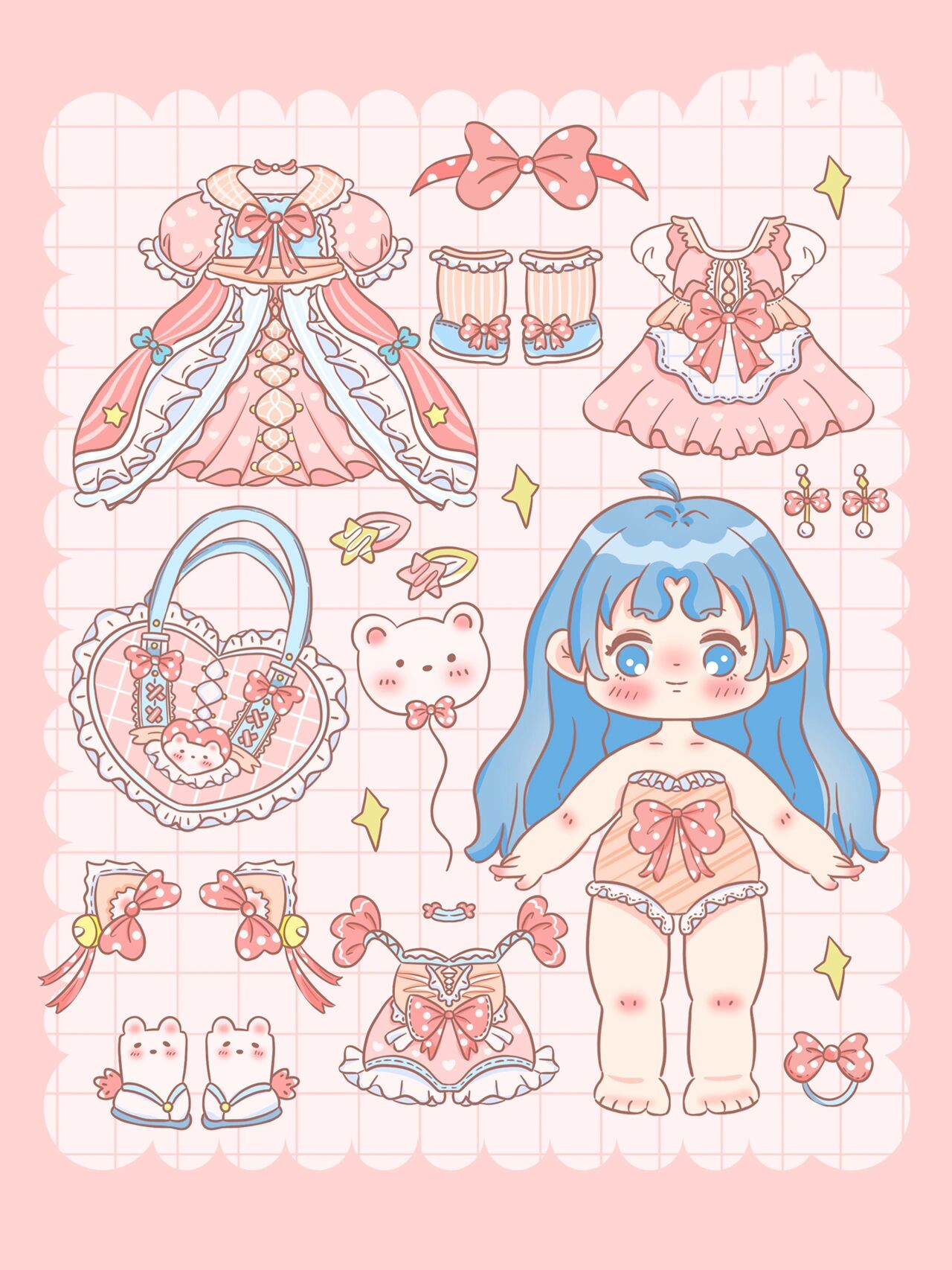 合集|甜美可爱风女生换装贴纸