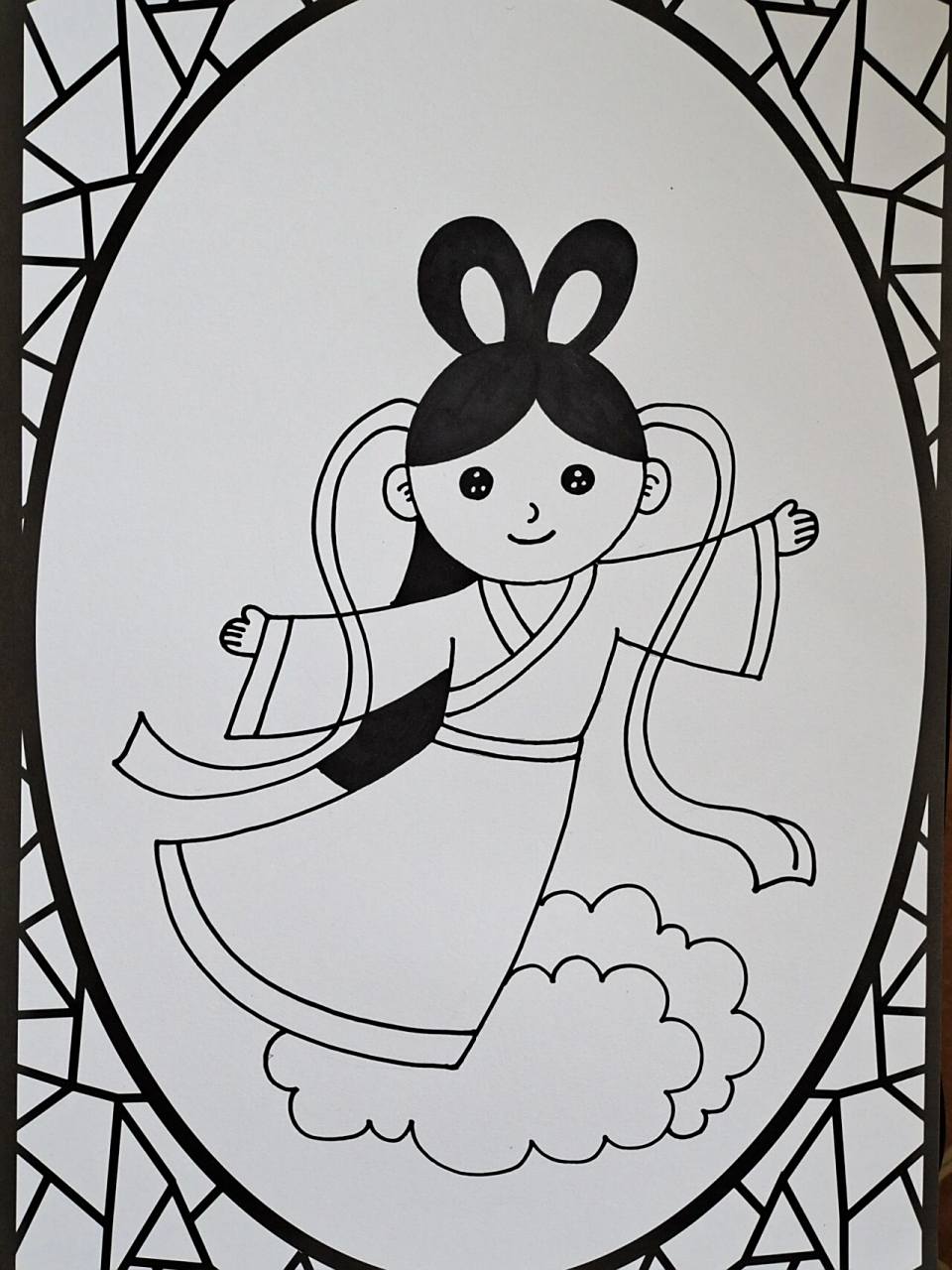 简笔画,嫦娥奔月