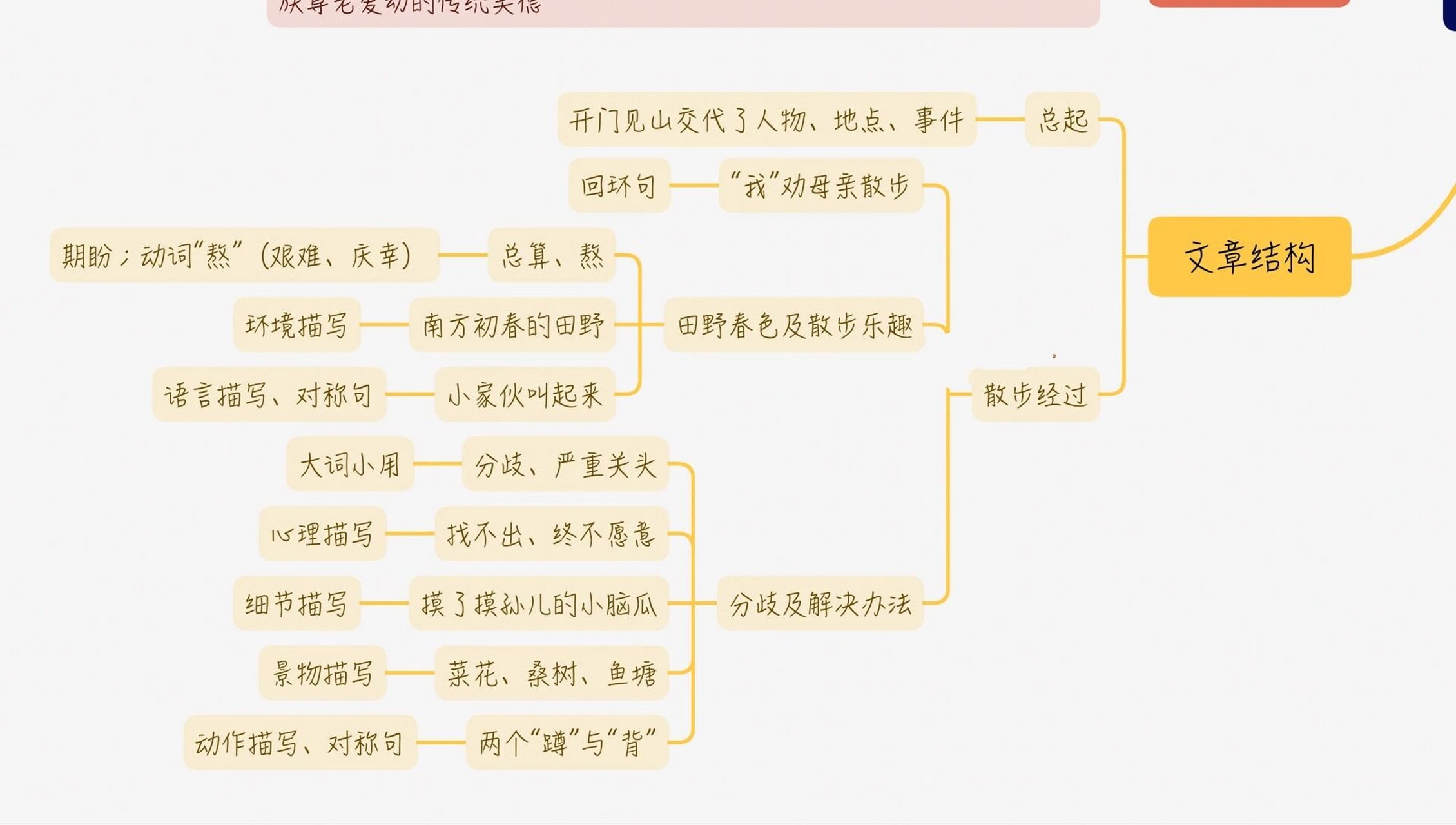 七年级散步的思维导图图片