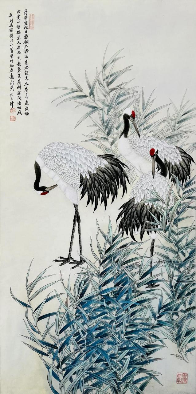 青年中美协画家赵永夫三尺精品国画花鸟! 中国现代花鸟画