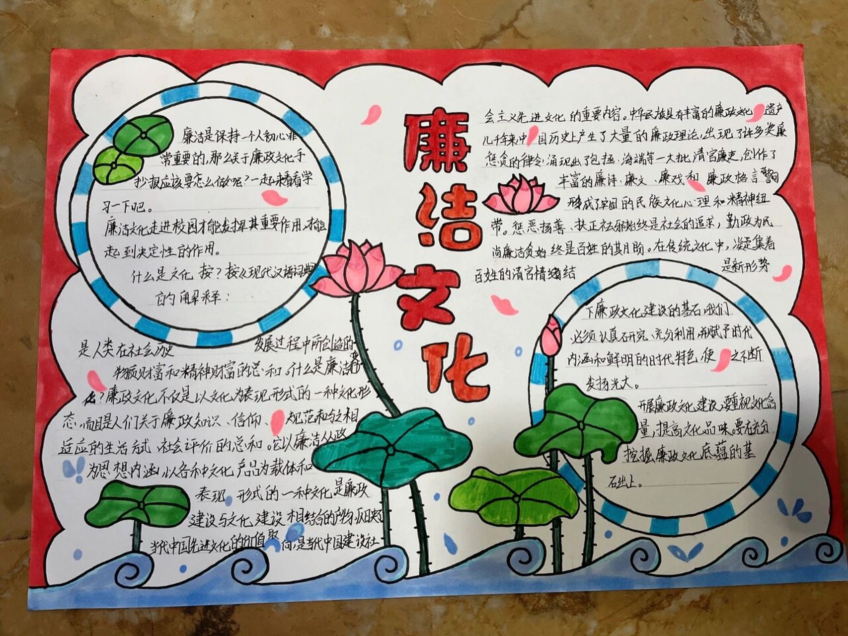 廉洁文化手抄报 廉洁文化手抄报