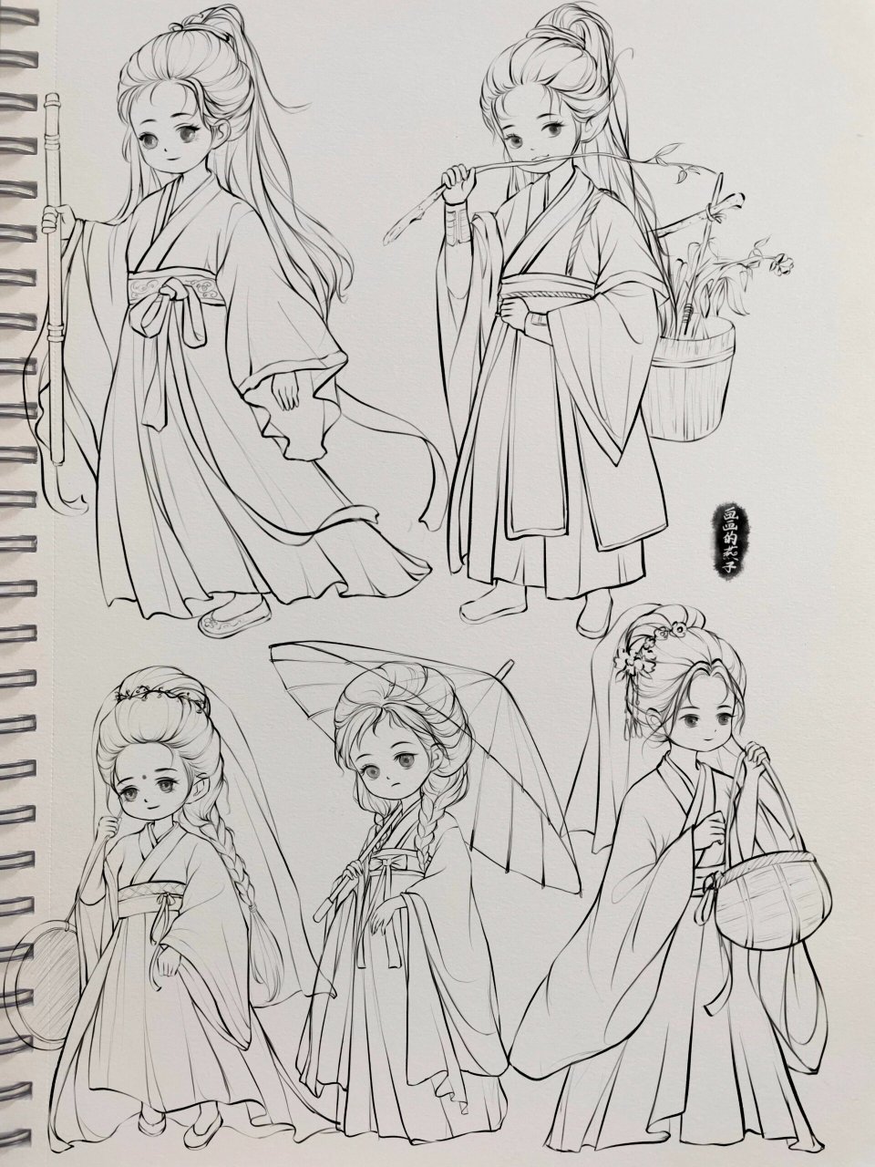 q版古风人物线稿合集