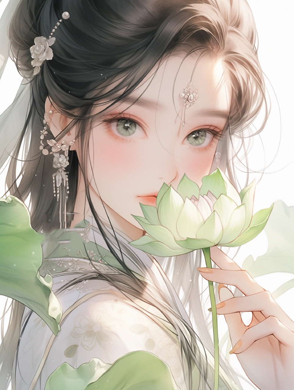 荷花篇二|汉服|荷花古风美女唯美壁纸头像 江南何采莲,莲叶何田田.