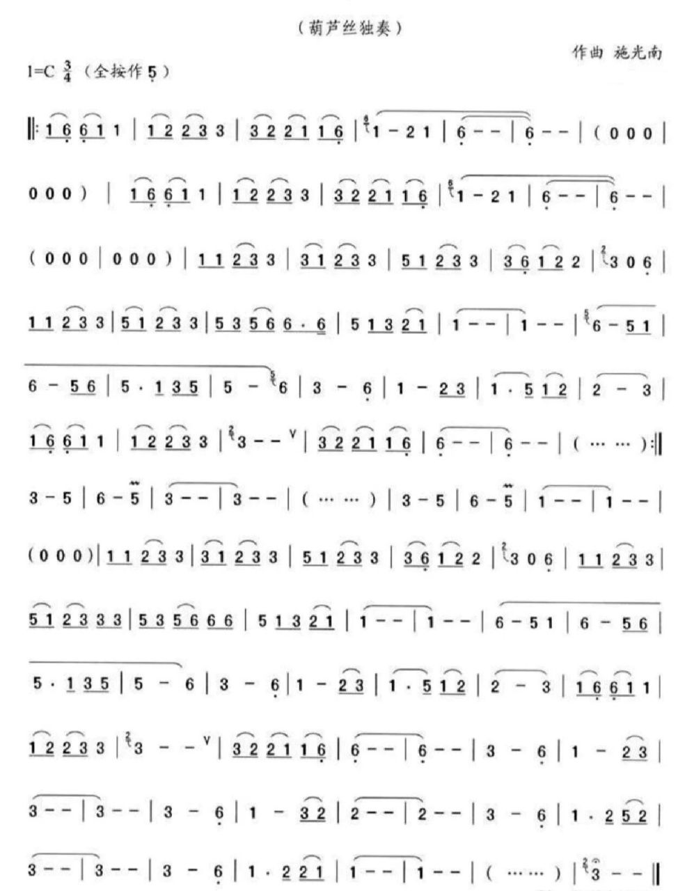 《月光下的凤尾竹》葫芦丝