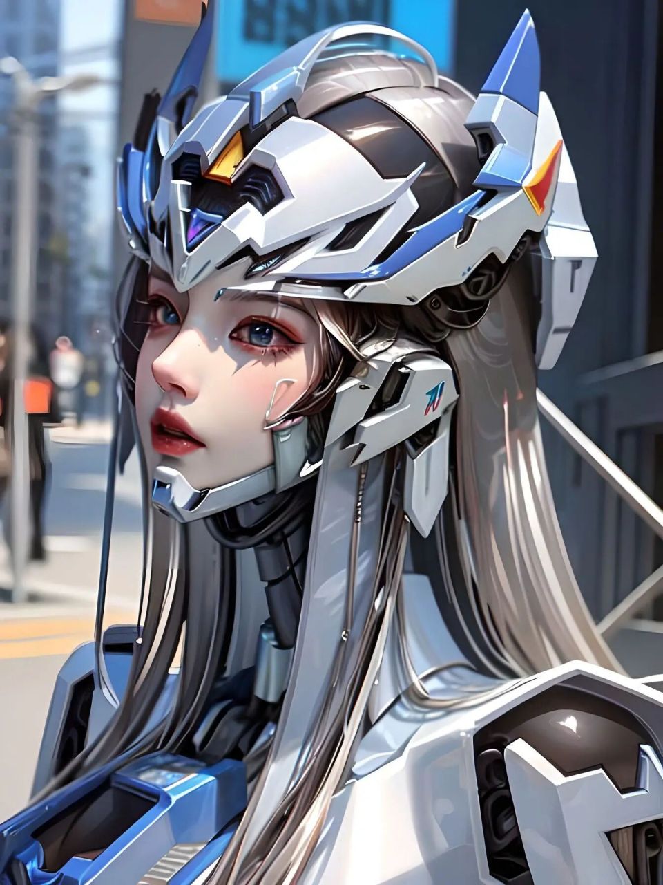 头像壁纸61 机甲少女③ 赛博朋克 高达元素 绝美壁纸 高级感