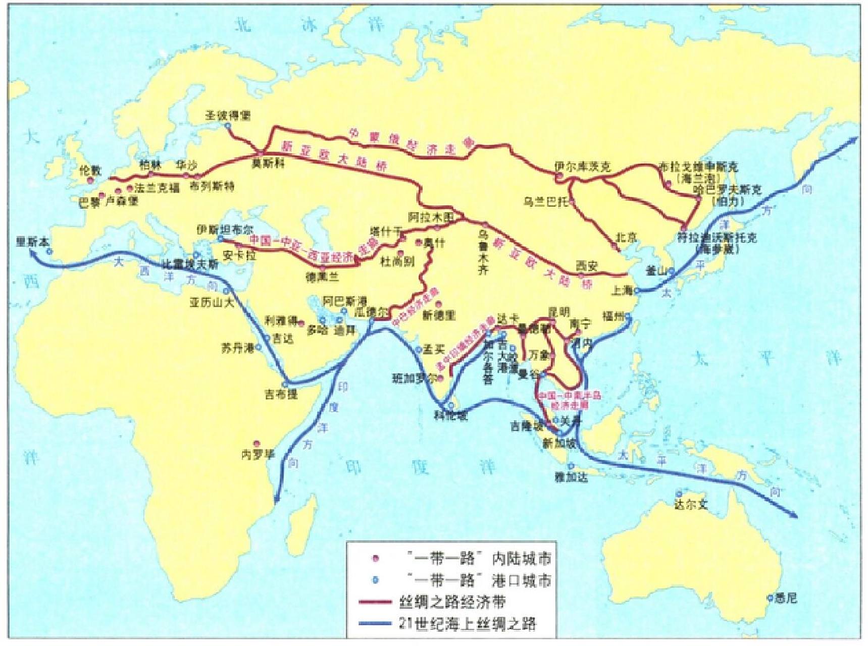 四条"丝绸之路" 古代丝绸之路有四条,其中最主要的有两条,也就是我们