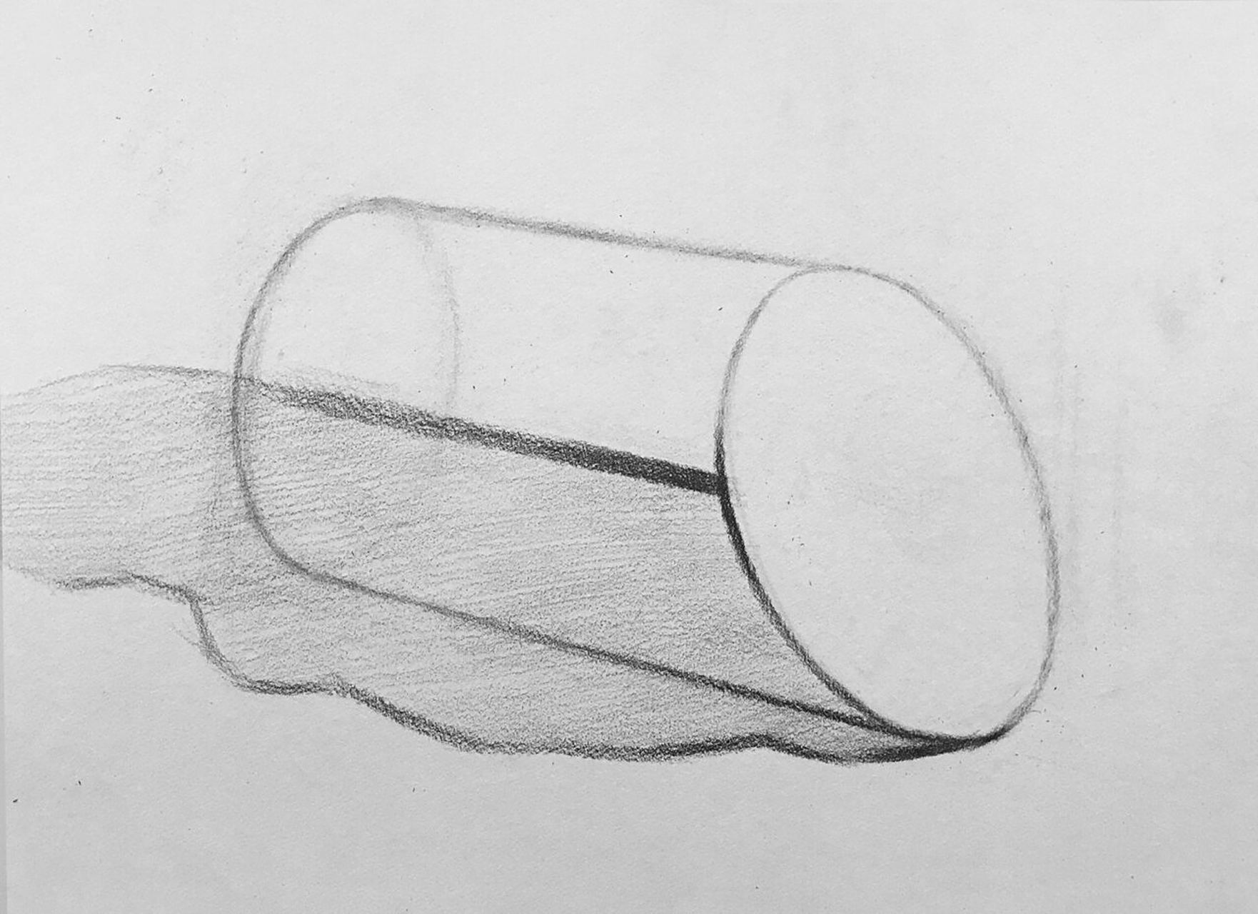 教你画素描切面圆柱 ———形体三步——— 步骤①:【构图】 定出切面