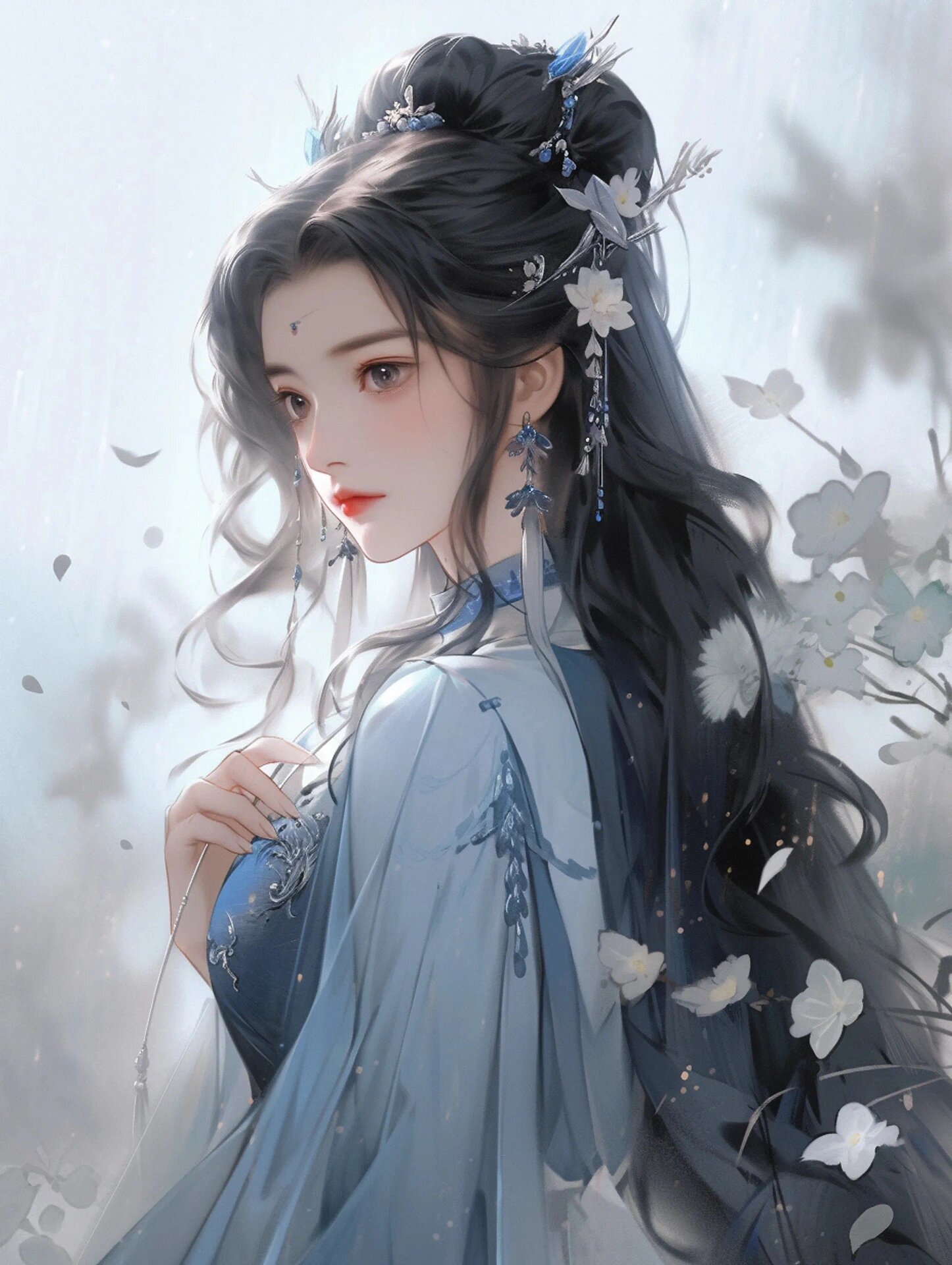 唯美|手机壁纸|ipad 壁纸|头像|古代美女 古装蓝衣美人,你最喜欢谁呢