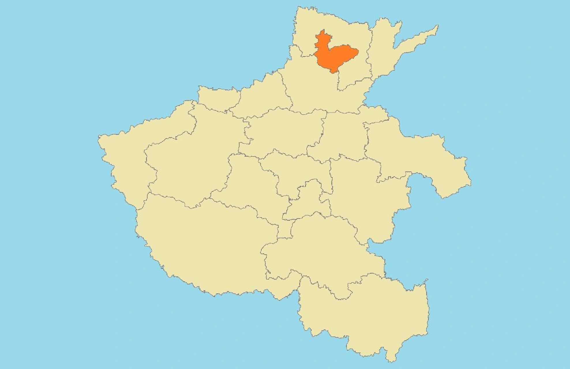 河南行政区划地图@鹤壁市 鹤壁,商朝首都朝歌所在地,下辖3区2县:淇滨