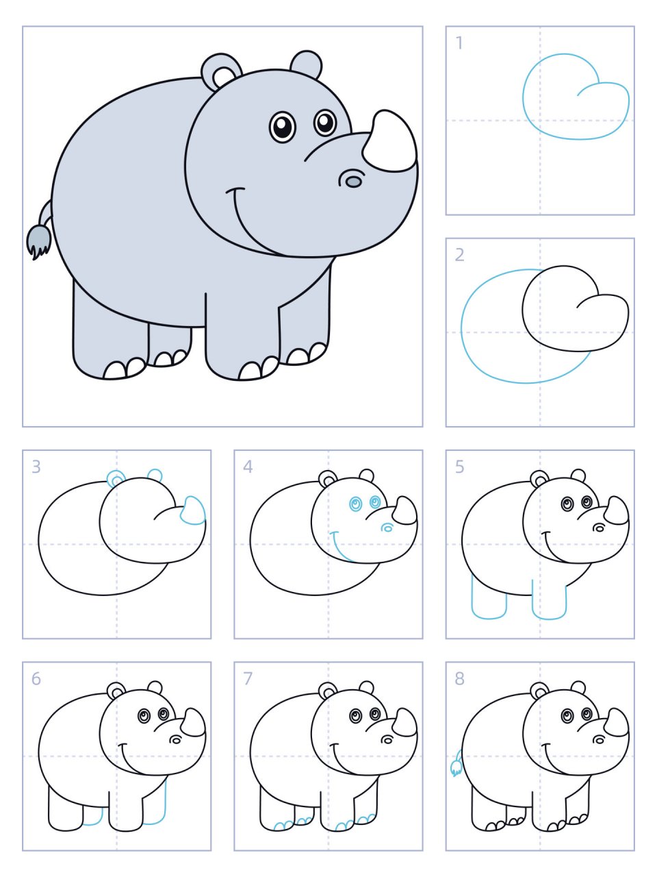 简笔画19期|犀牛🦏