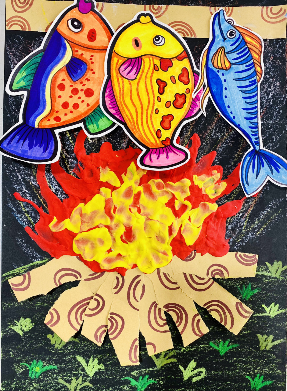 创意美术:烤鱼(原创)