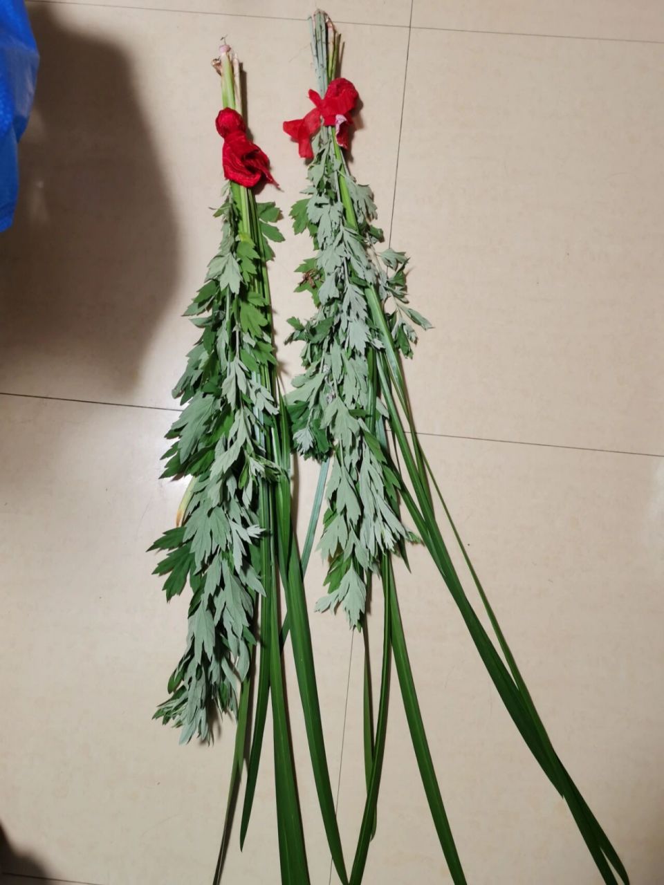 端午期间挂门上的艾草菖蒲 马上要端午节了,艾草菖蒲有人需要吗?