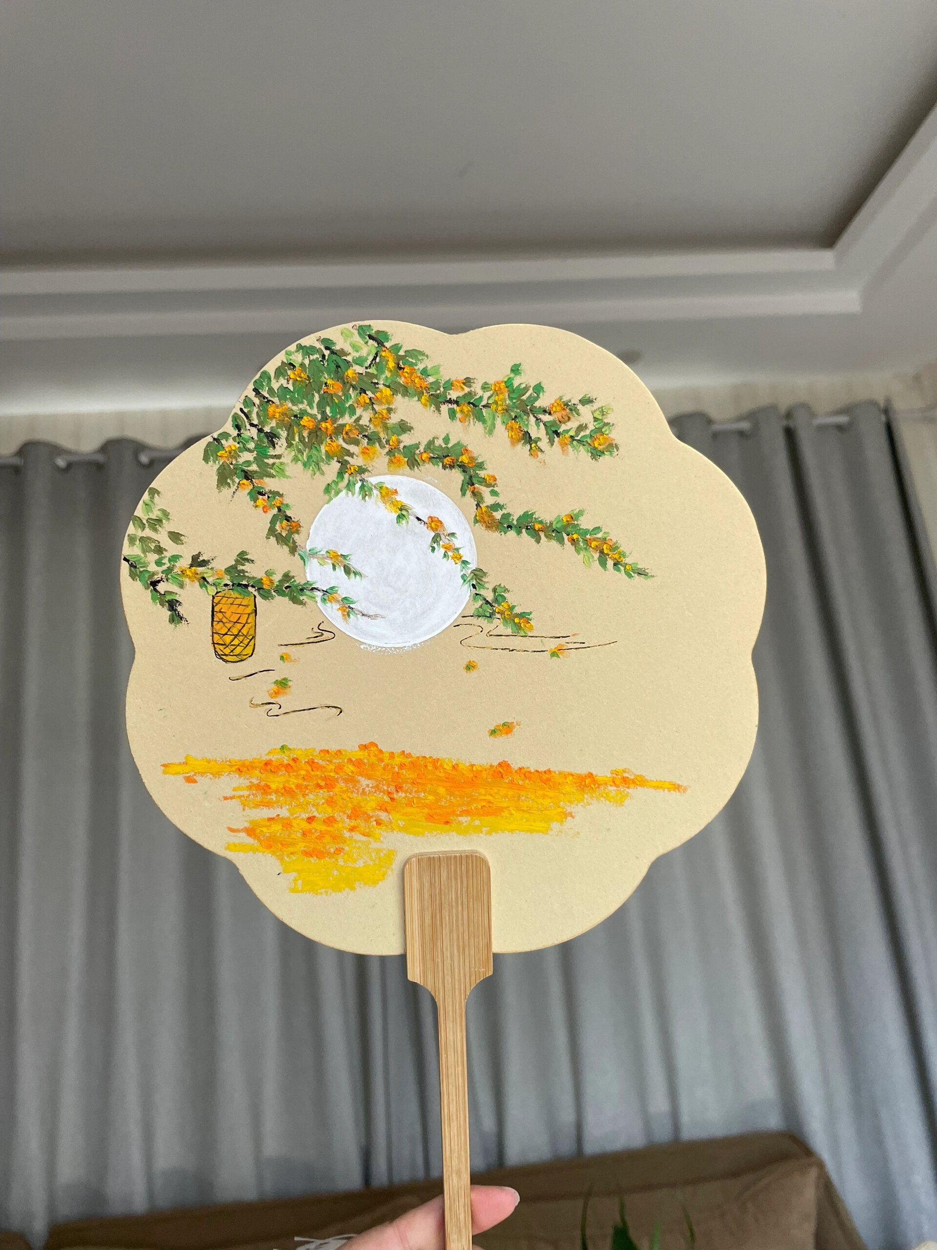 油画棒国风扇子