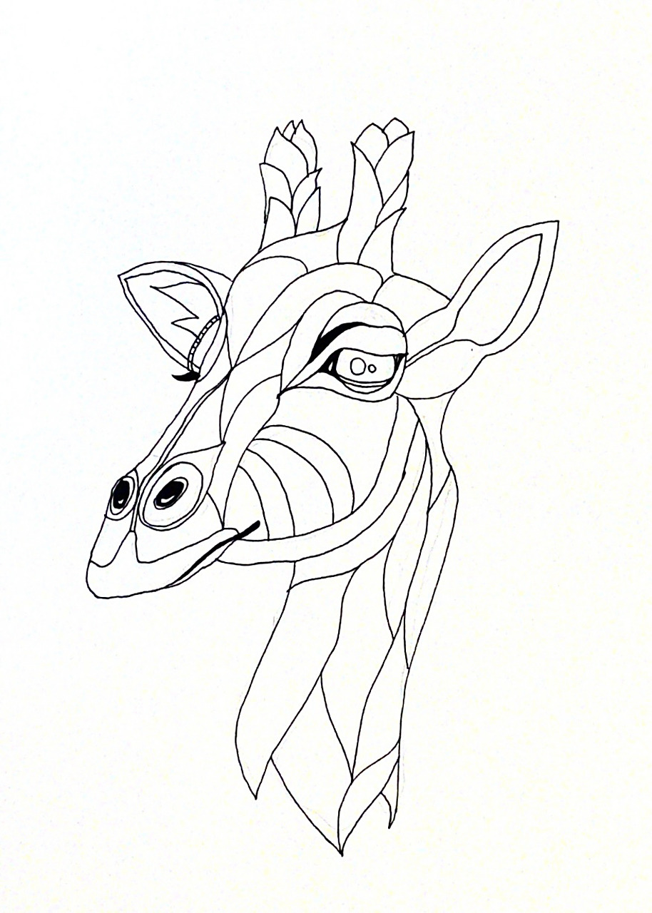 线描画/长颈鹿 长颈鹿00