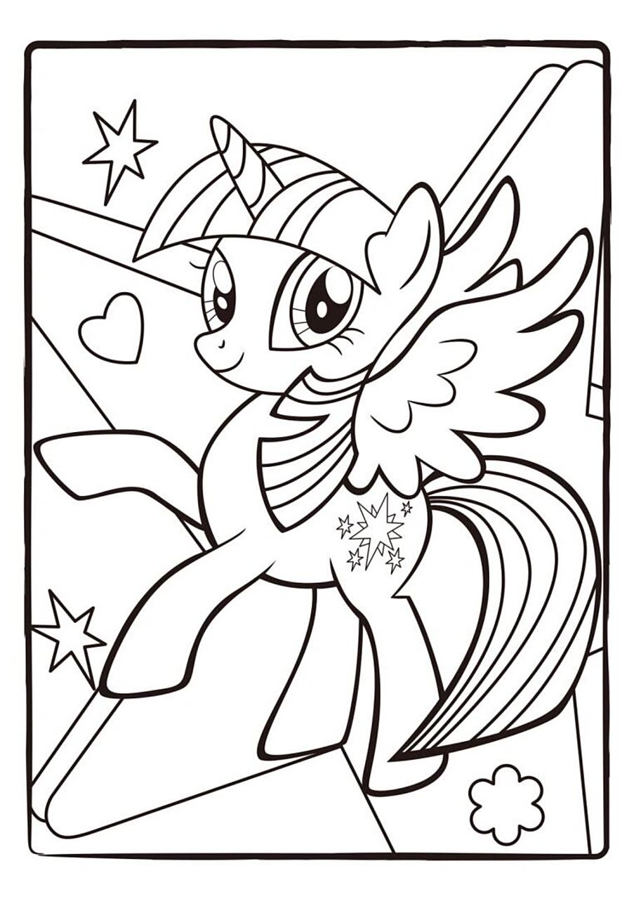 小马宝莉涂色线稿可打印