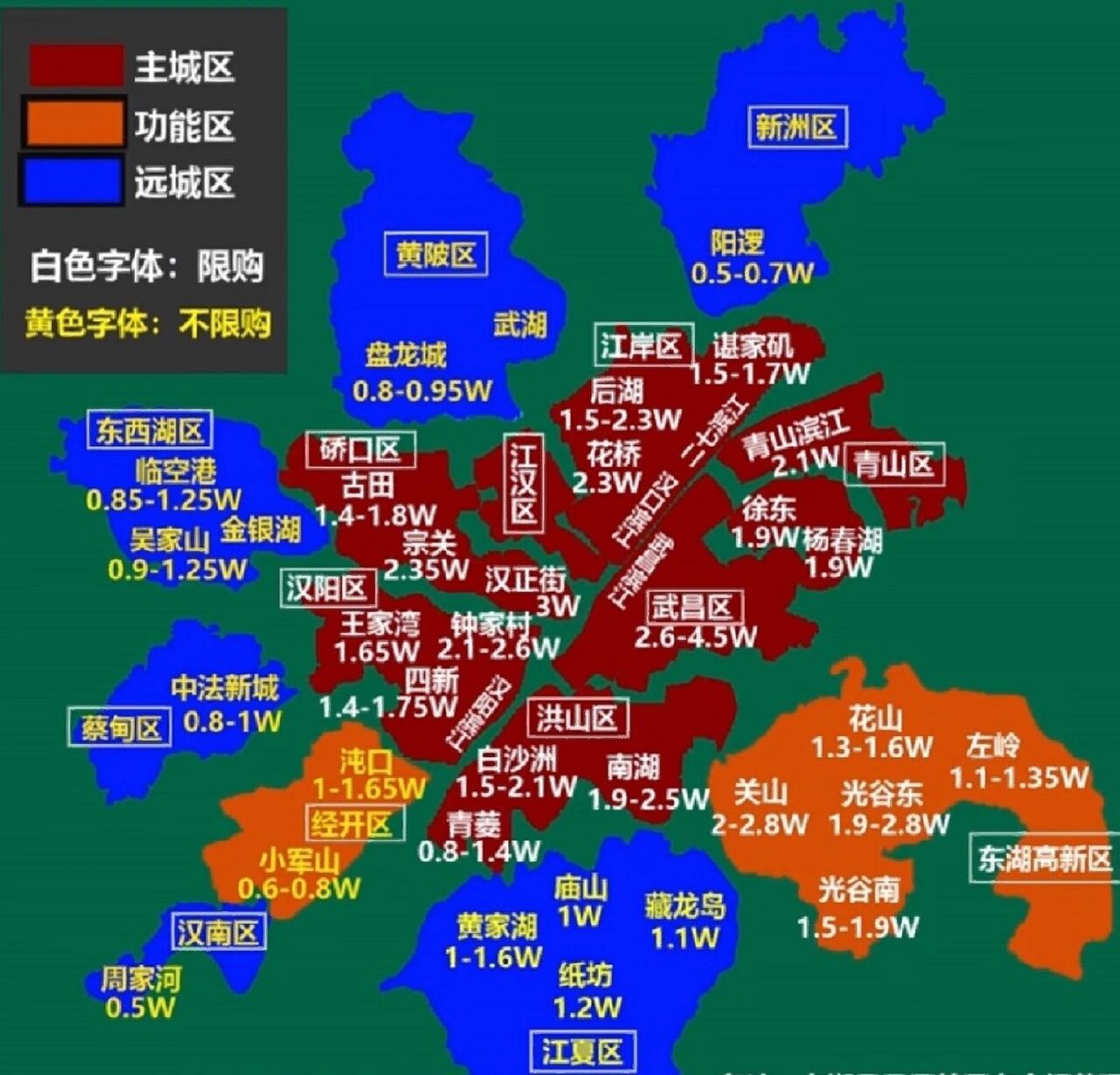 干货来了97武汉各区划分及区域价格 武汉房价各区重点板块,新房楼盘