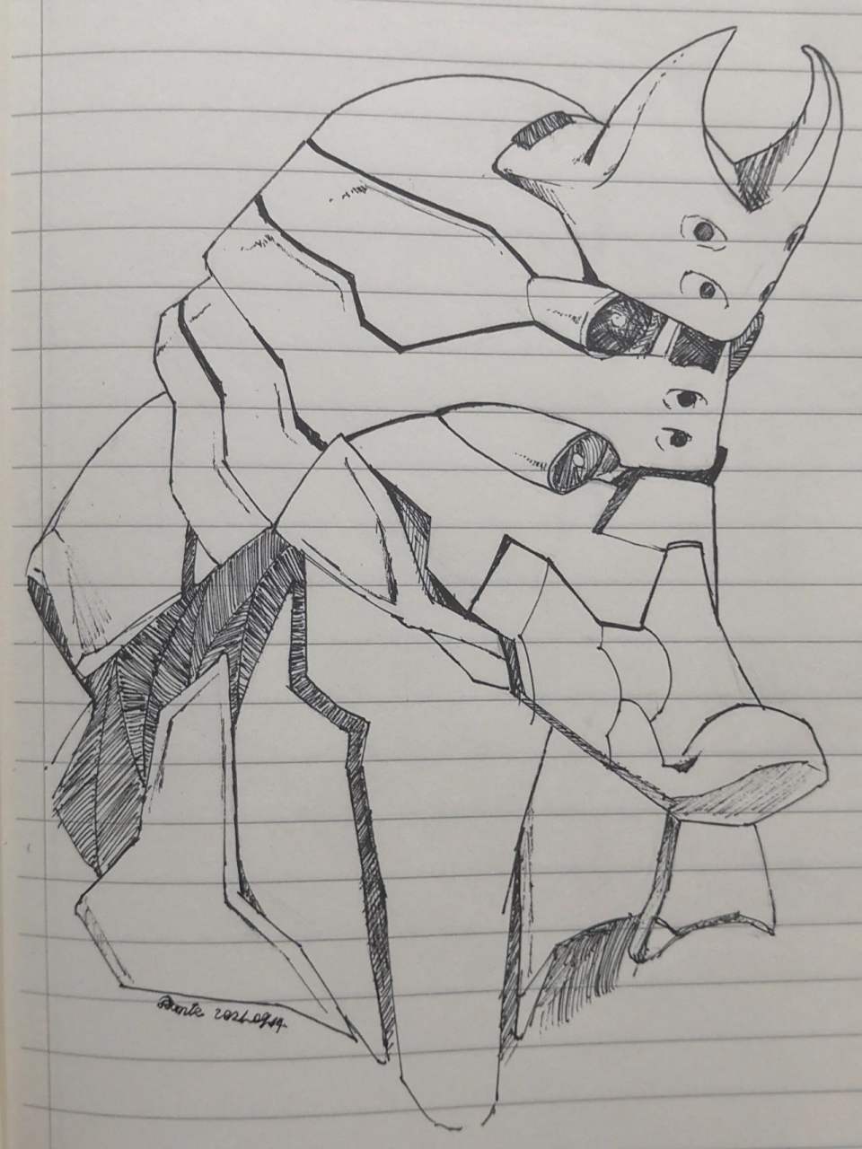 如何画eva2号机 1,现在纸上定好位置,不然画到最后会发现纸张画不下等