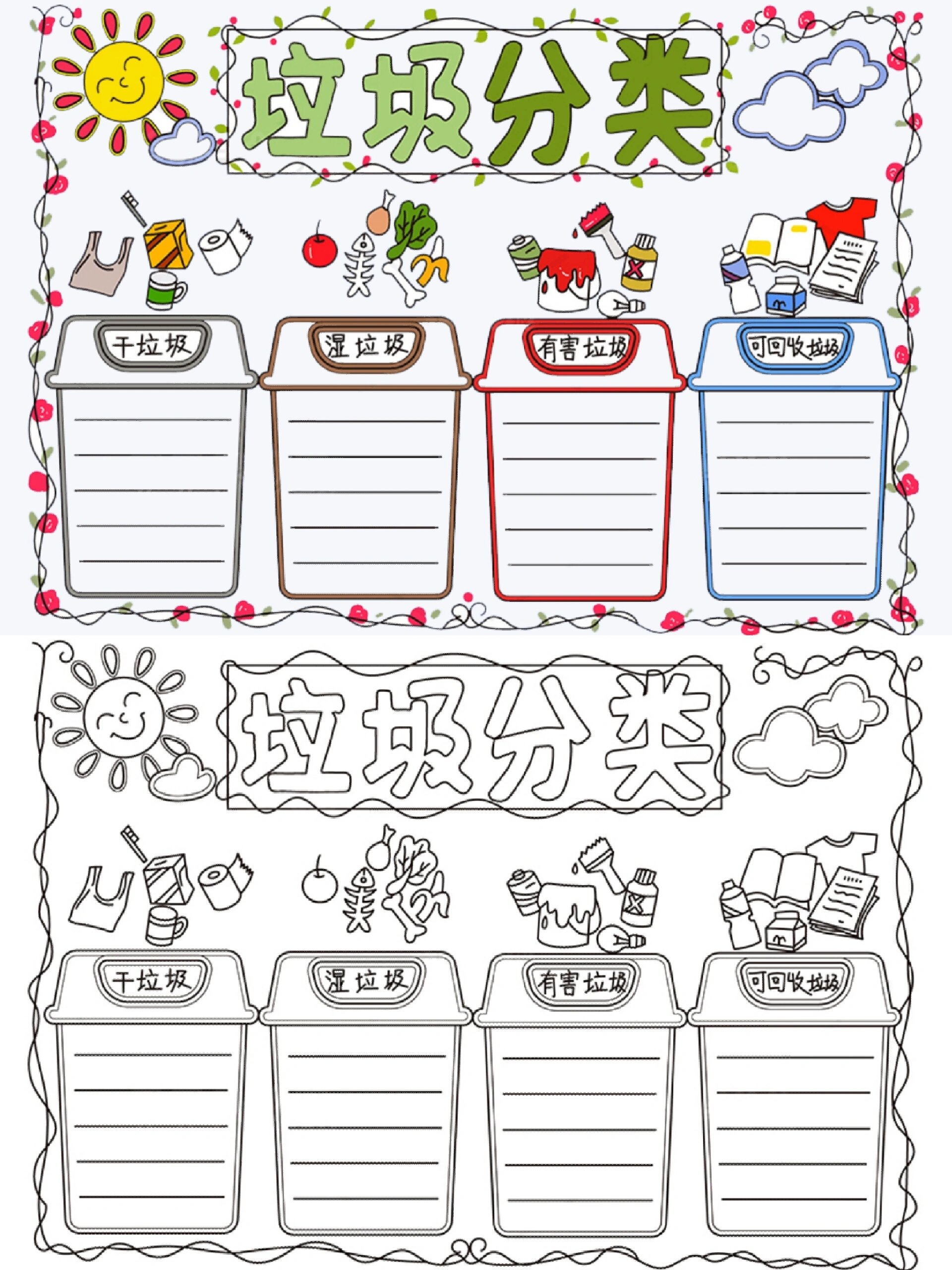 小学生手抄报|垃圾分类手抄报|简单手抄报